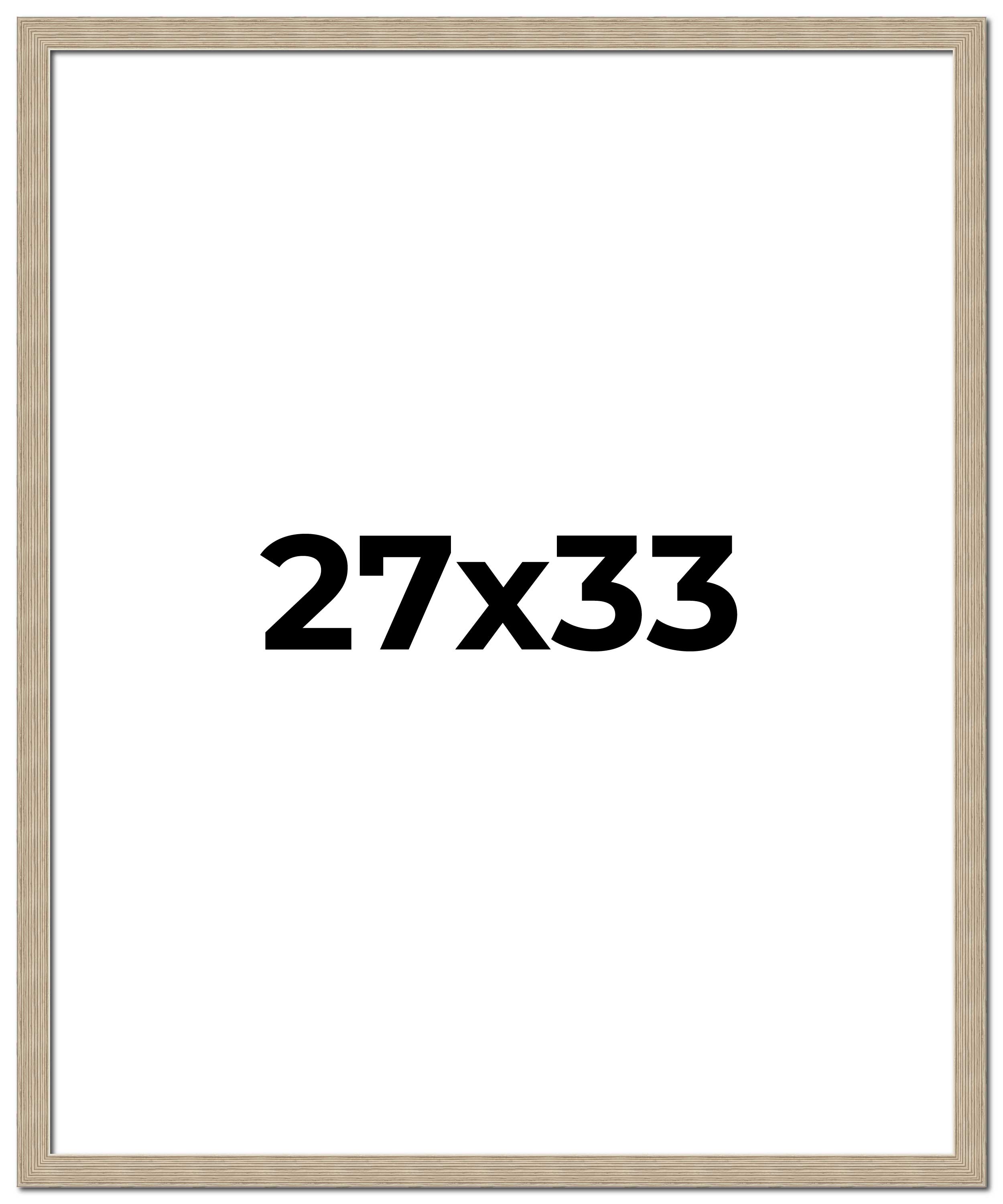 27x33 Frame Grey Solid Wood Picture Frame Width 1 Inches | Interior Frame Depth main product image