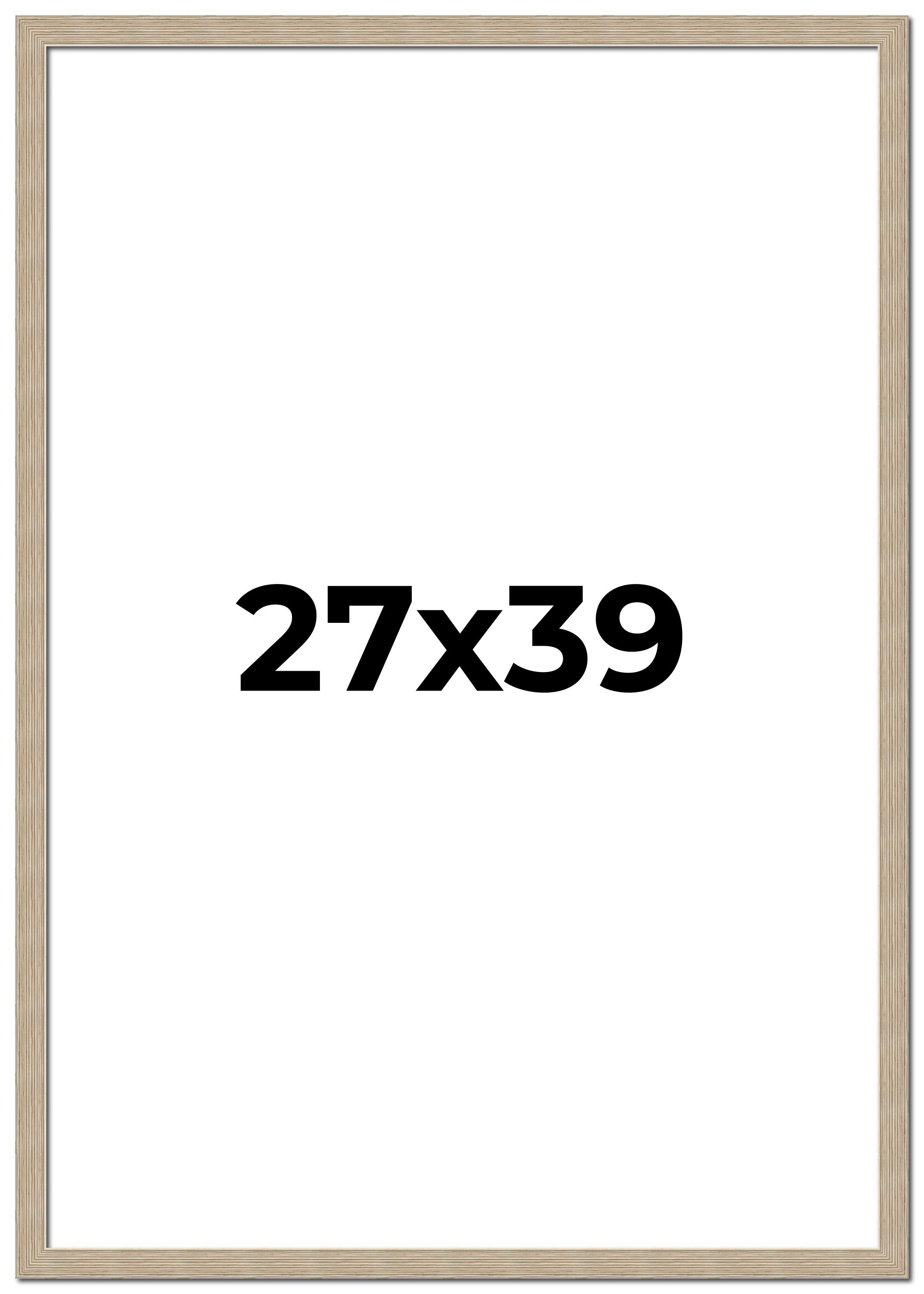 27x39 Frame Grey Solid Wood Picture Frame Width 1 Inches | Interior Frame Depth main product image