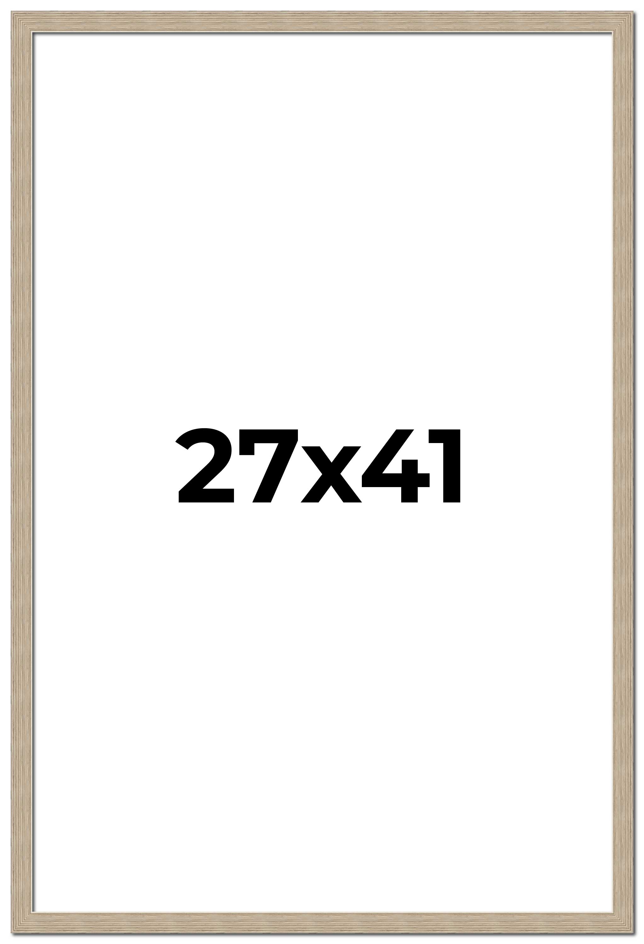 27×41 Frame Grey Solid Wood Picture Frame Width 1 Inches | Interior Frame Depth