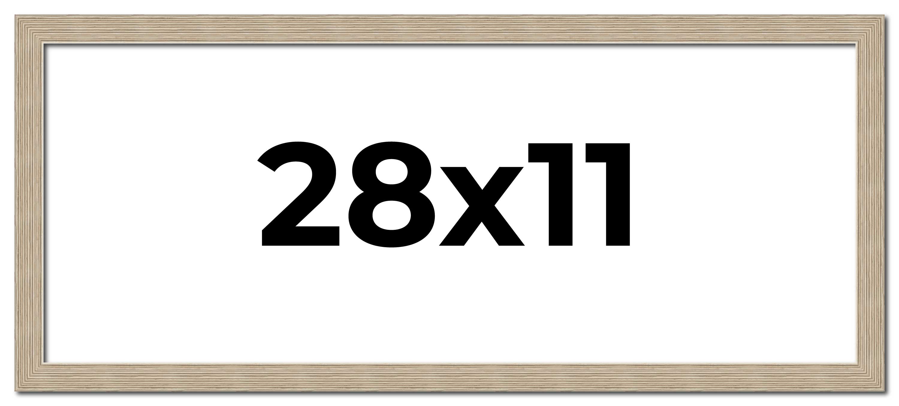 28x11 Frame Grey Solid Wood Picture Frame Width 1 Inches | Interior Frame Depth main product image