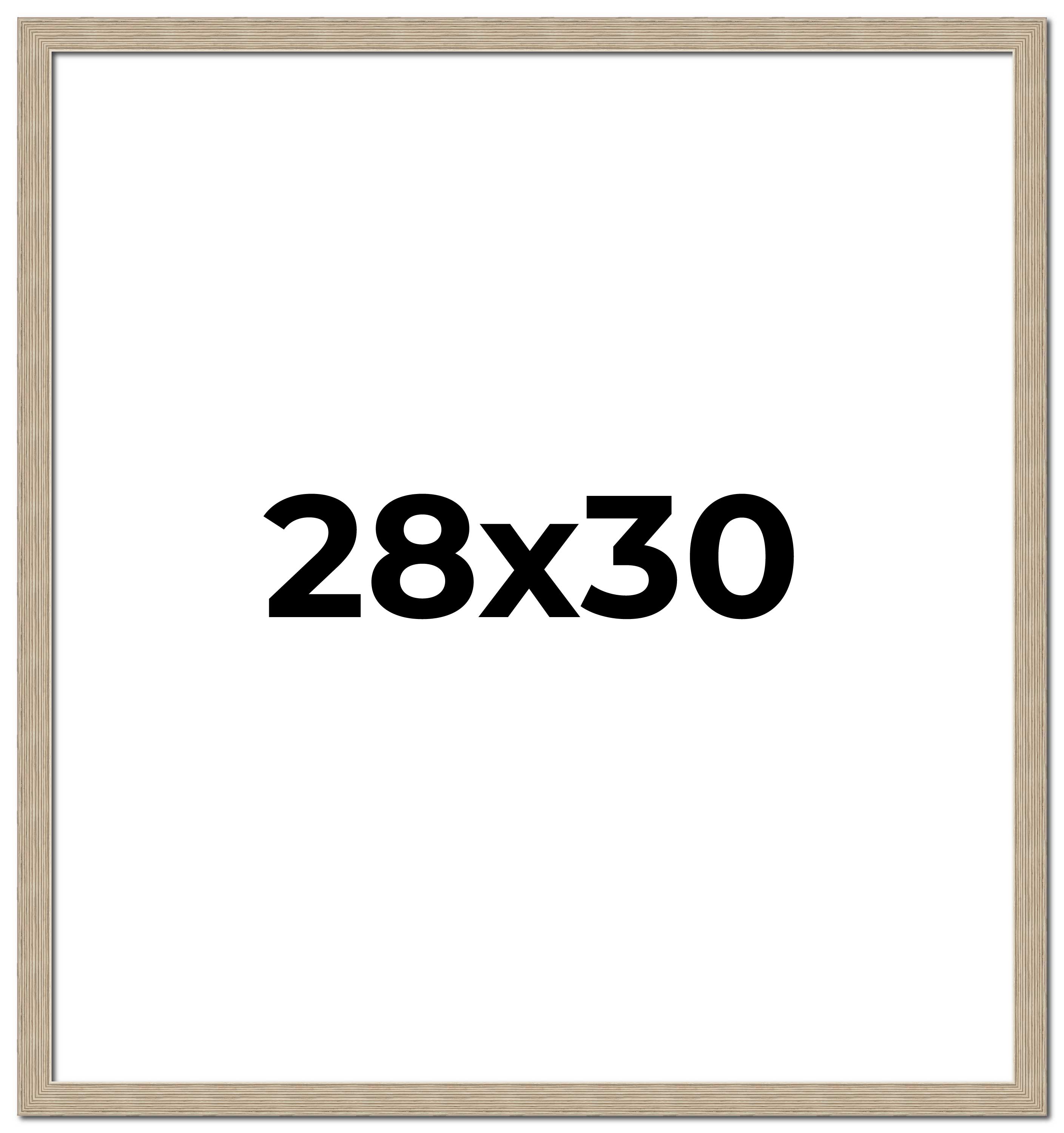 28x30 Frame Grey Solid Wood Picture Frame Width 1 Inches | Interior Frame Depth main product image