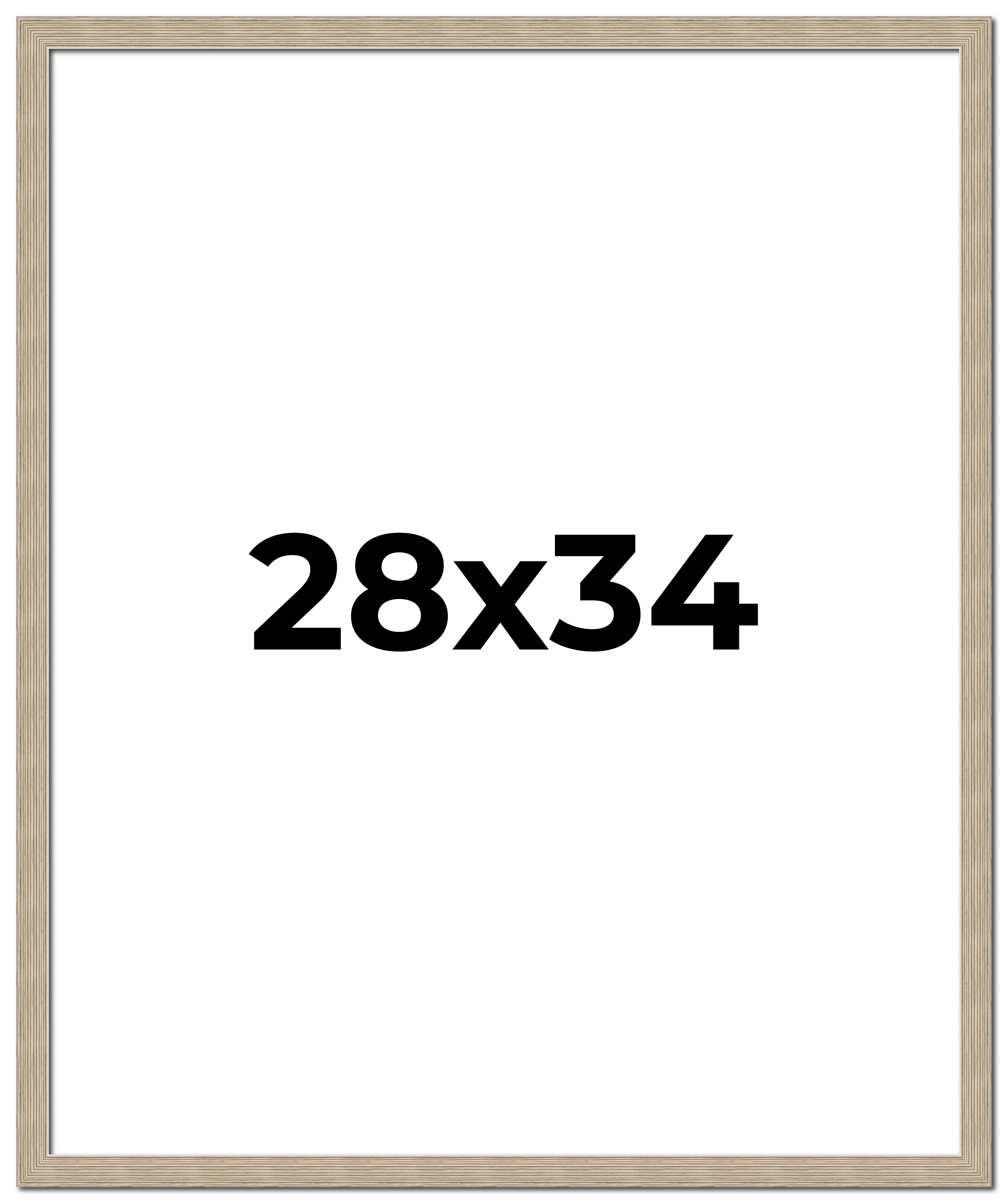 28x34 Frame Grey Solid Wood Picture Frame Width 1 Inches | Interior Frame Depth main product image