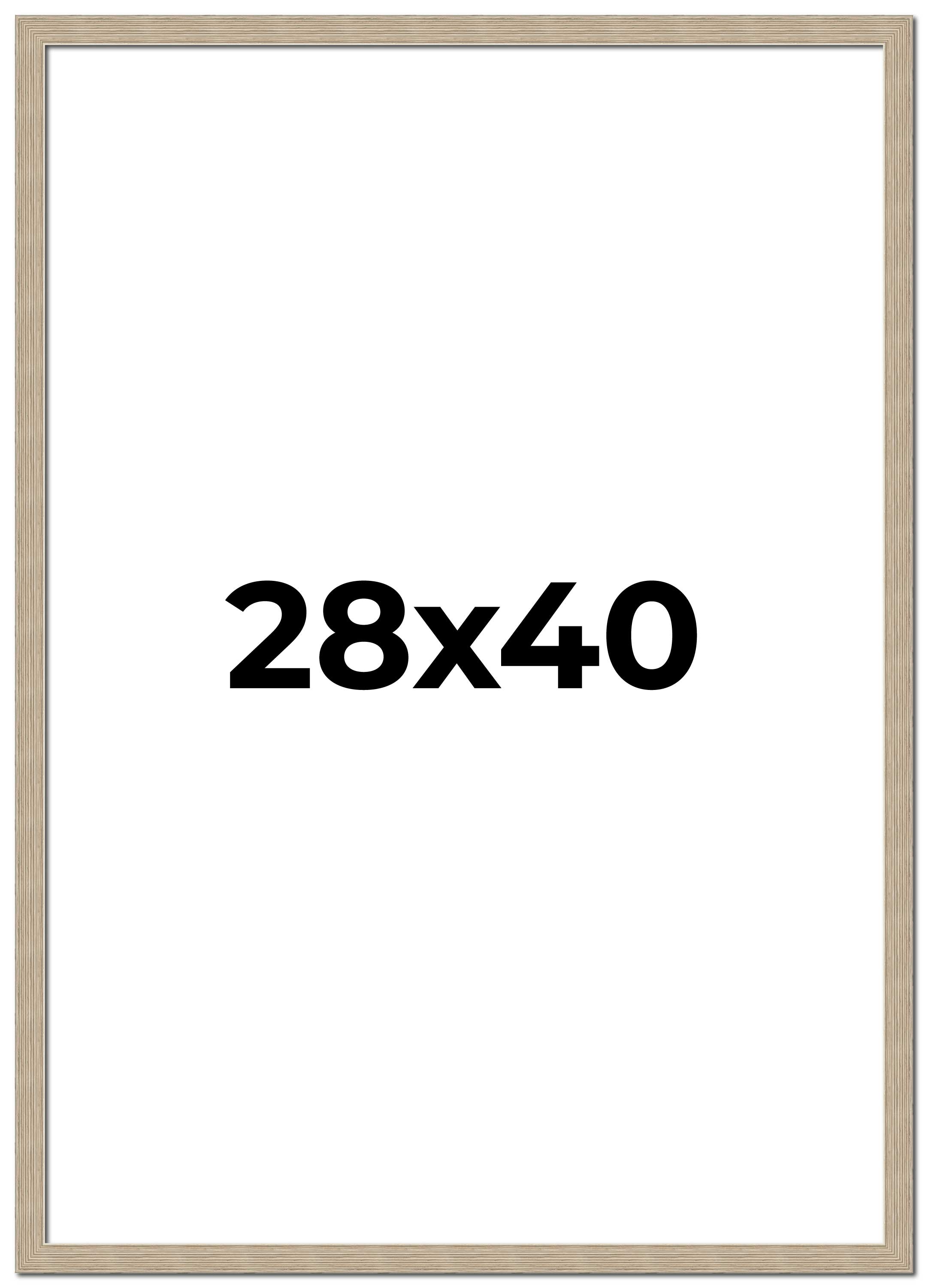 28×40 Frame Grey Solid Wood Picture Frame Width 1 Inches | Interior Frame Depth