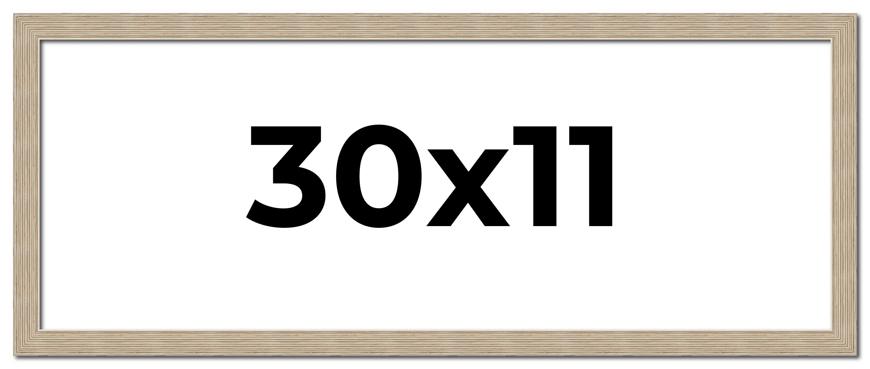 30x11 Frame Grey Solid Wood Picture Frame Width 1 Inches | Interior Frame Depth main product image