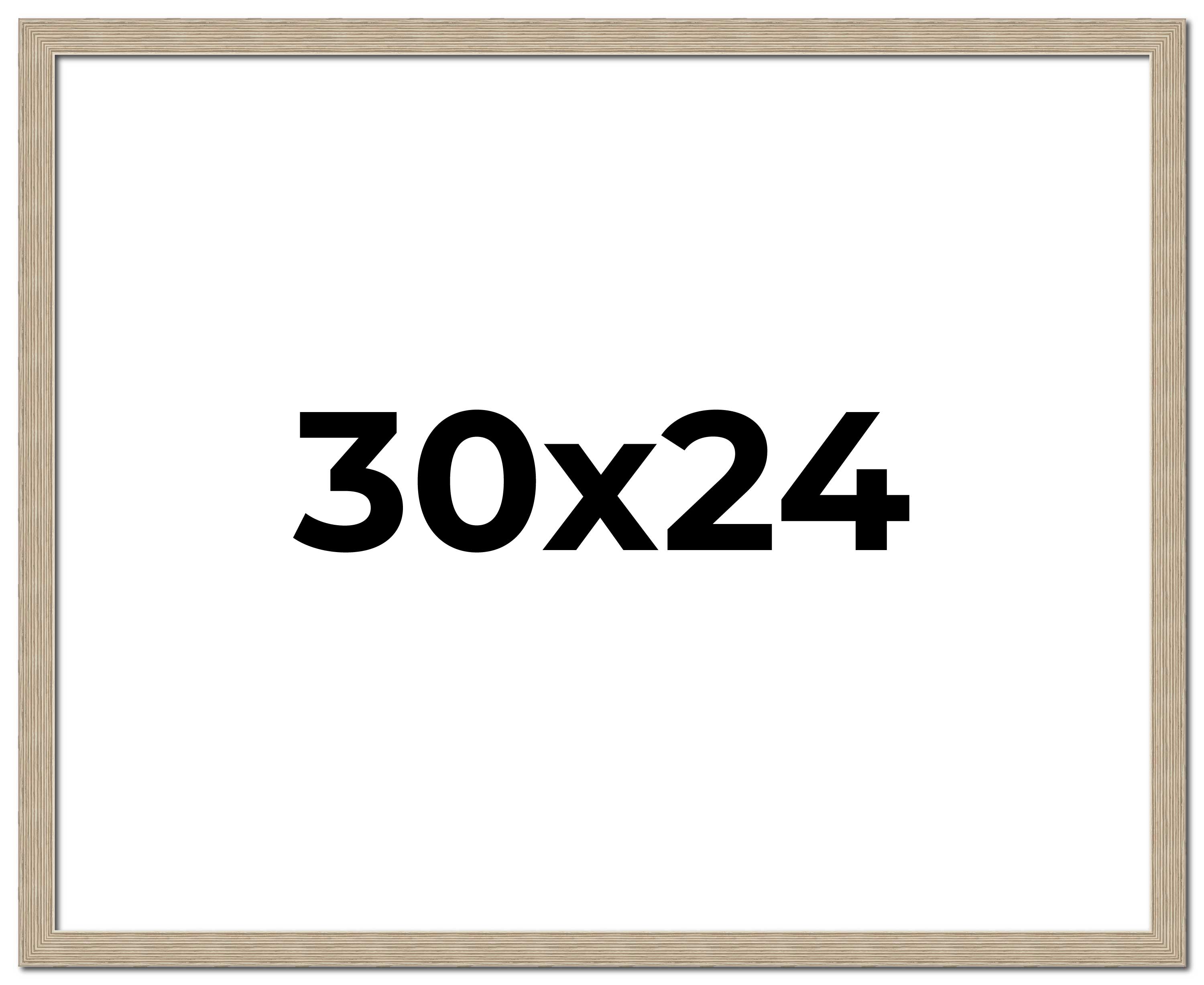 30x24 Frame Grey Solid Wood Picture Frame Width 1 Inches | Interior Frame Depth main product image