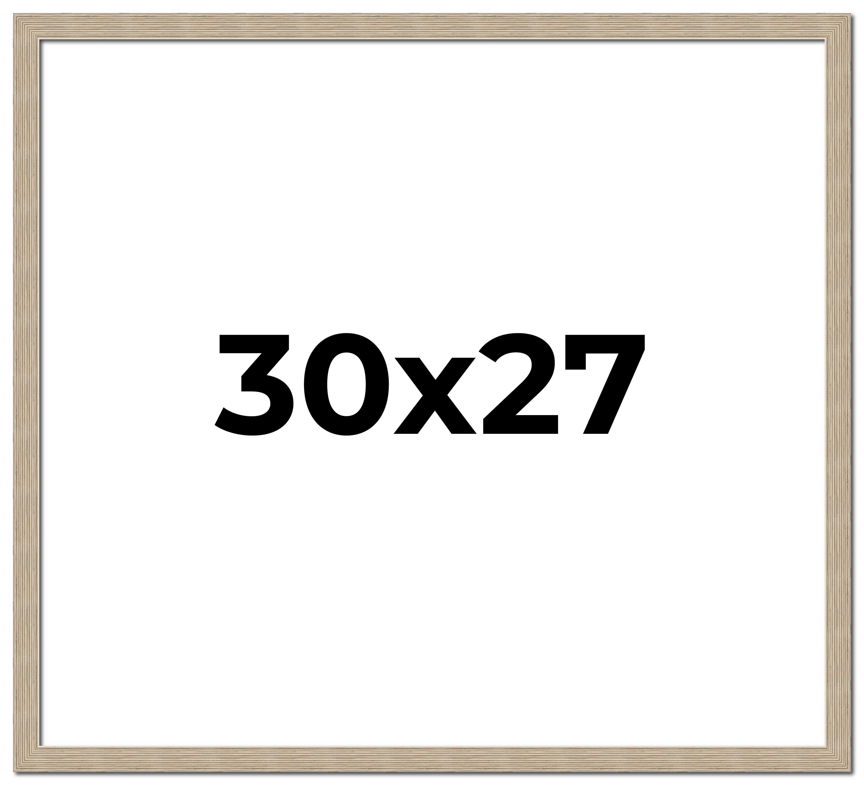 30x27 Frame Grey Solid Wood Picture Frame Width 1 Inches | Interior Frame Depth main product image
