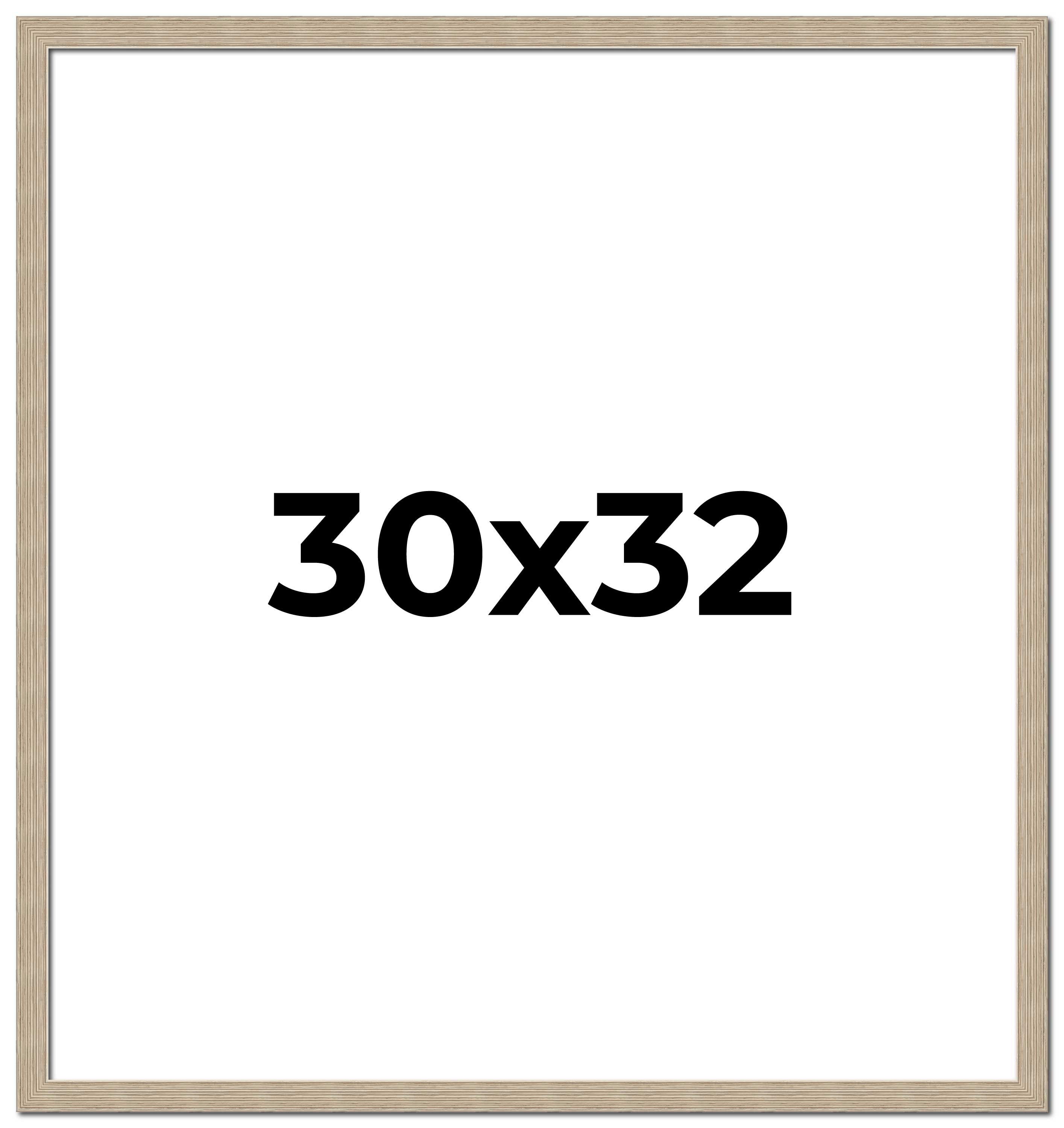 30x32 Frame Grey Solid Wood Picture Frame Width 1 Inches | Interior Frame Depth main product image