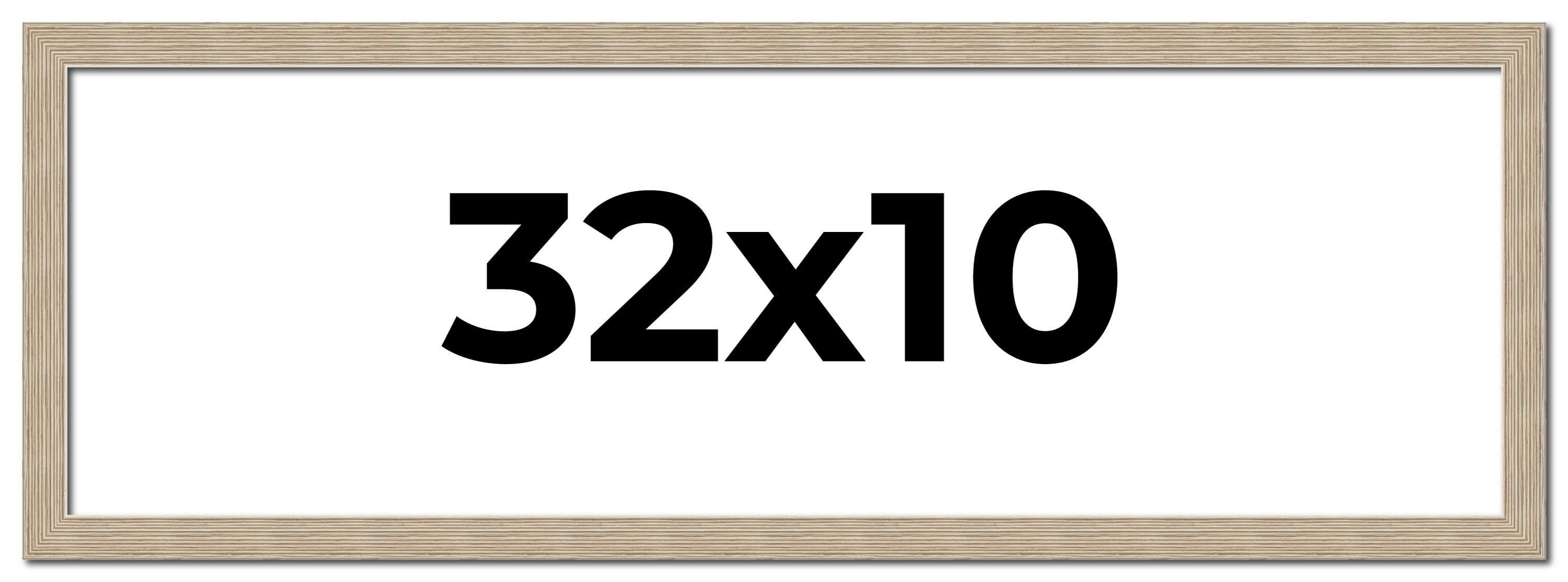 32x10 Frame Grey Solid Wood Picture Frame Width 1 Inches | Interior Frame Depth main product image