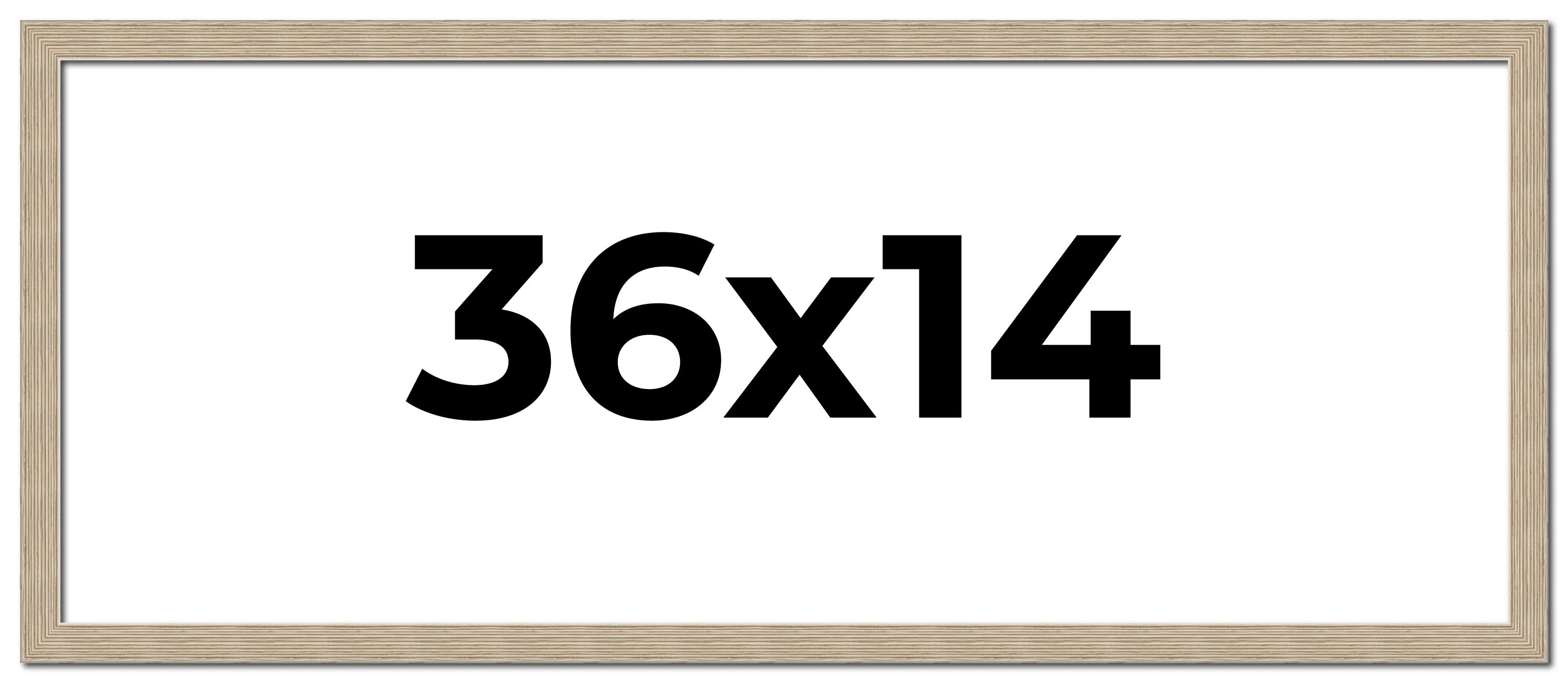 36x14 Frame Grey Solid Wood Picture Frame Width 1 Inches | Interior Frame Depth main product image