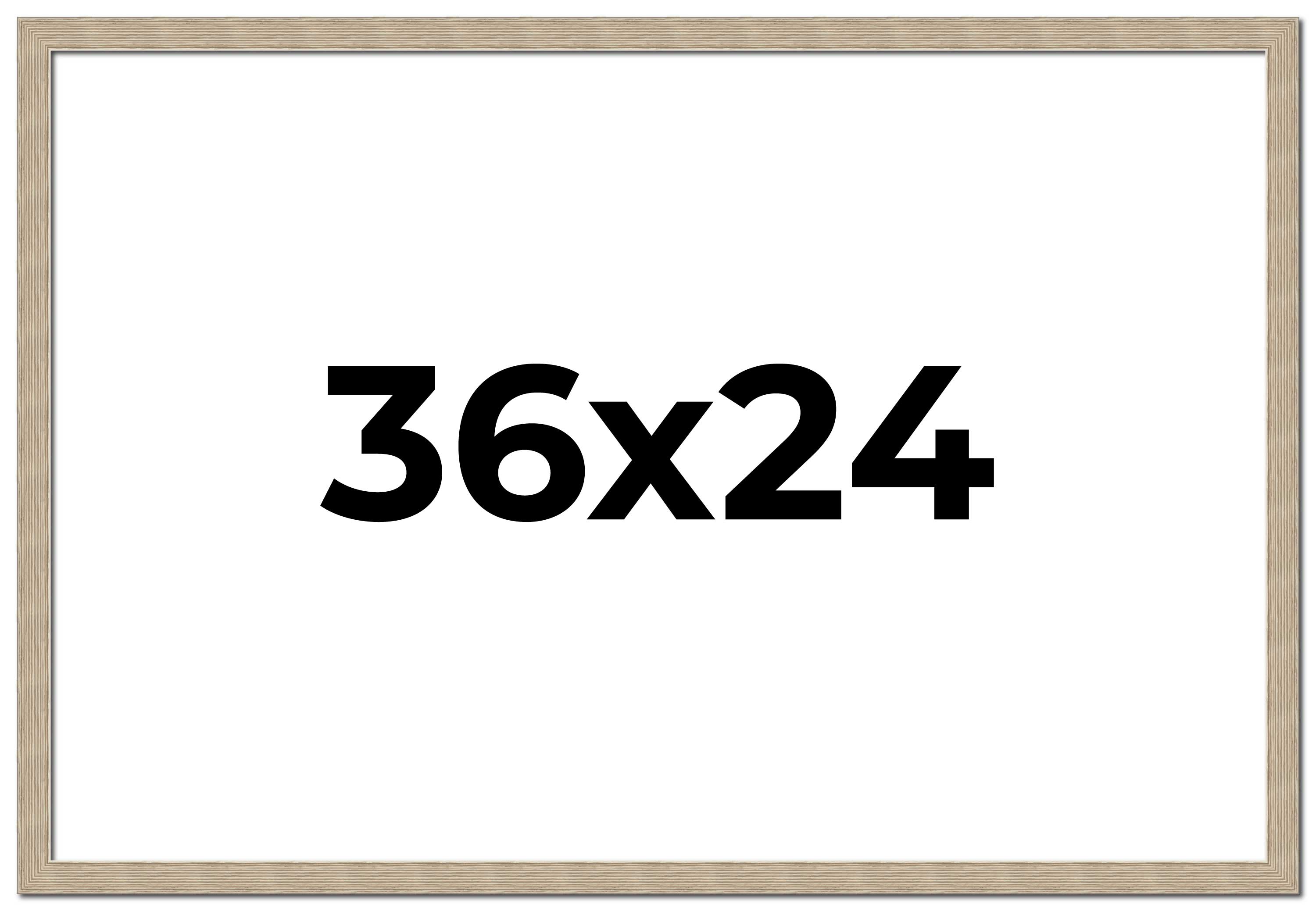 36x24 Frame Grey Solid Wood Picture Frame Width 1 Inches | Interior Frame Depth