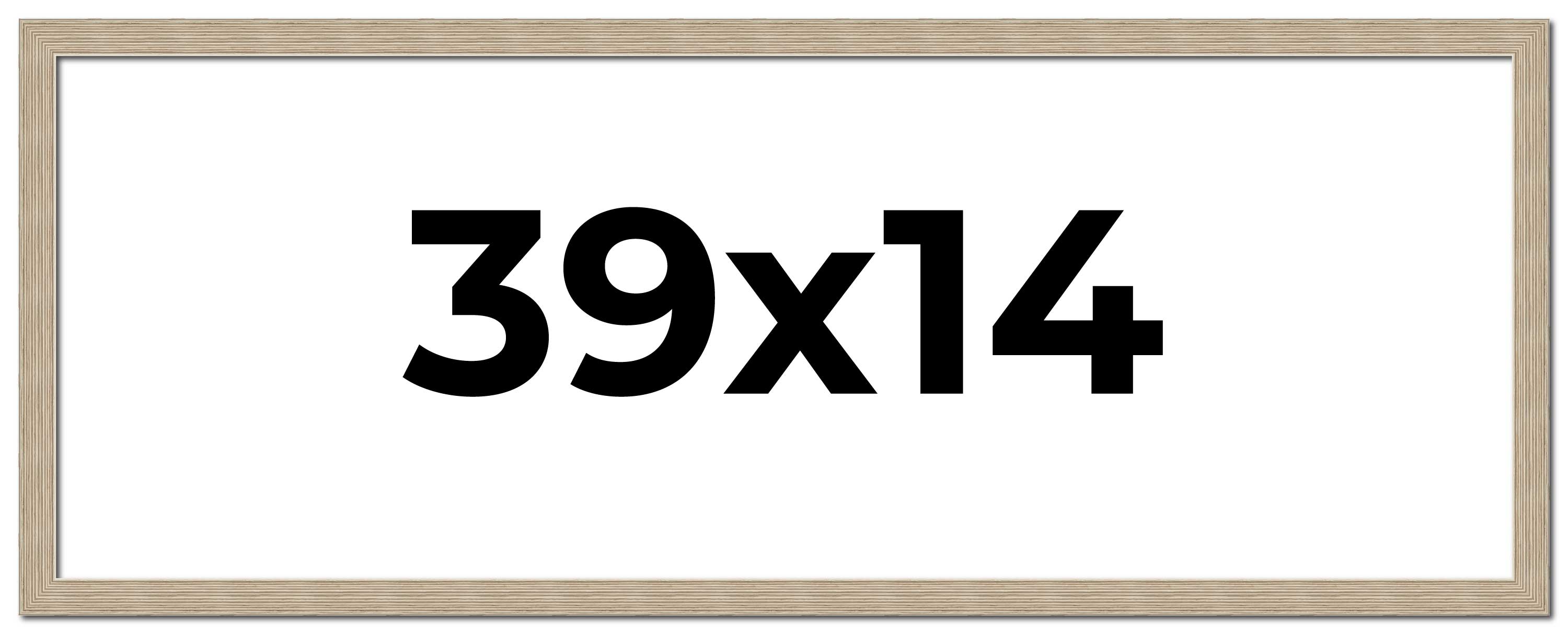 39×14 Frame Grey Solid Wood Picture Frame Width 1 Inches | Interior Frame Depth