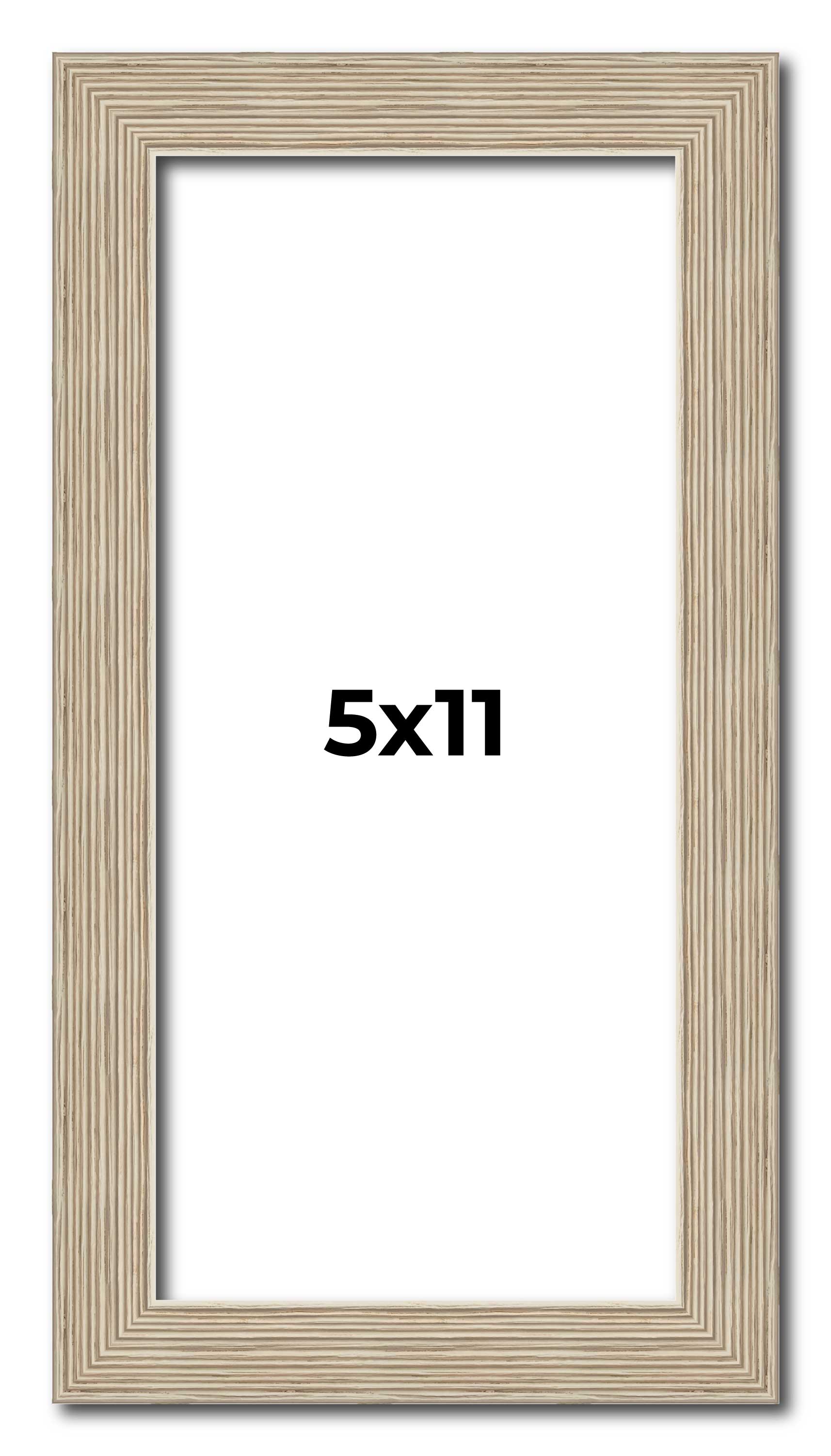5×11 IN Frame Grey Solid Wood Picture Frame Width 1 Inches | Interior Frame Dept