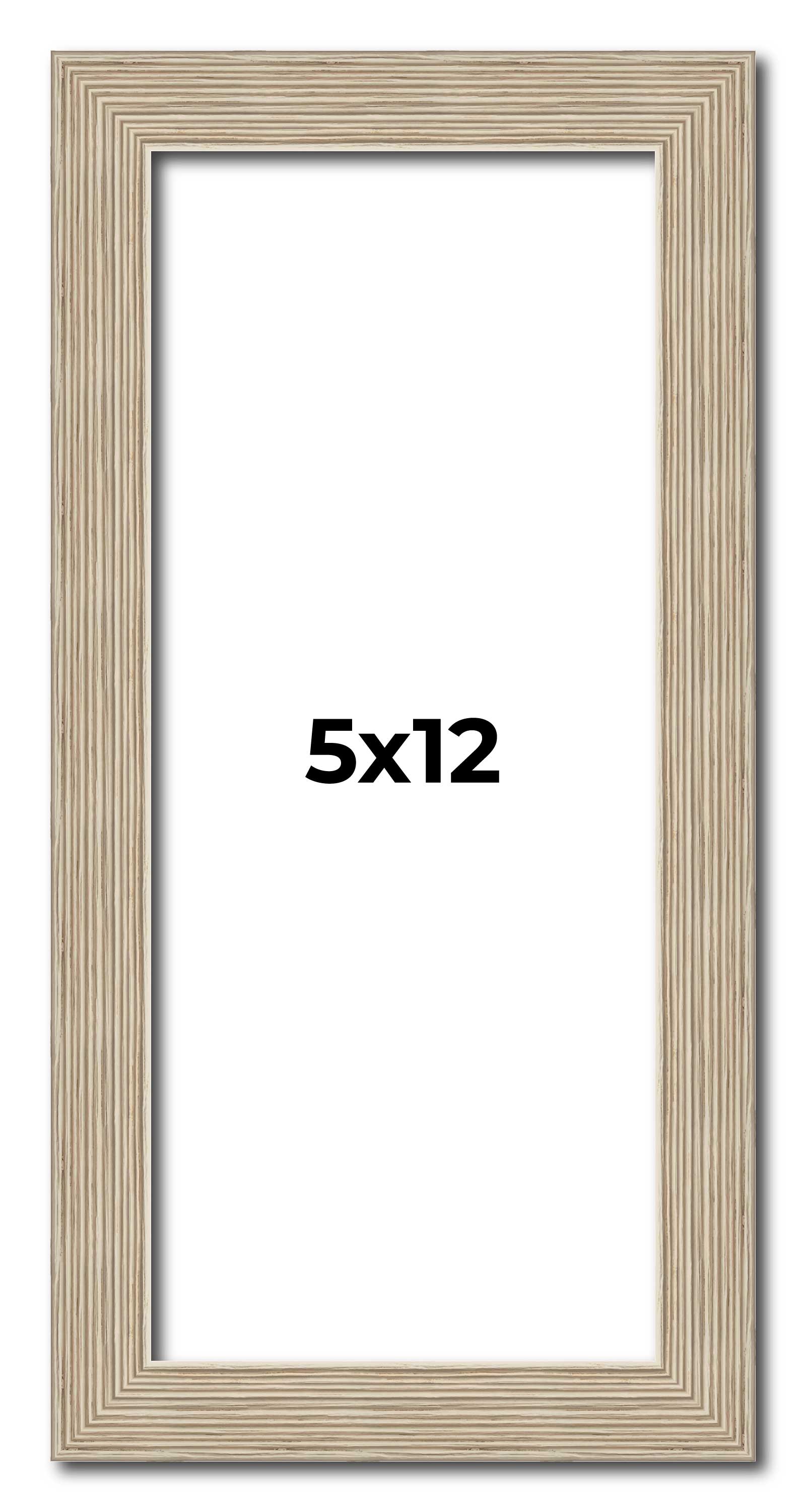5x12 IN Frame Grey Solid Wood Picture Frame Width 1 Inches | Interior Frame Dept main product image