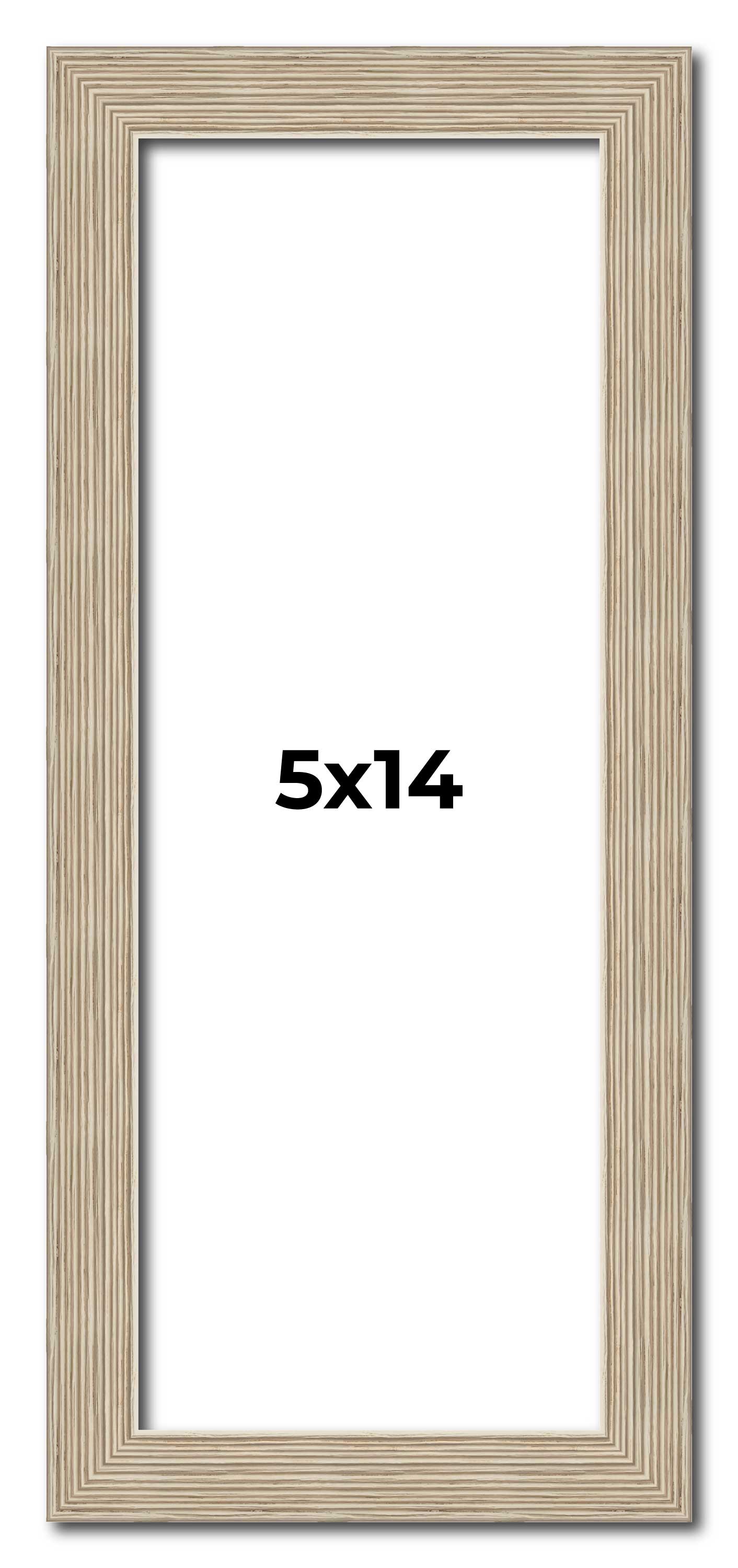 5x14 IN Frame Grey Solid Wood Picture Frame Width 1 Inches | Interior Frame Dept main product image