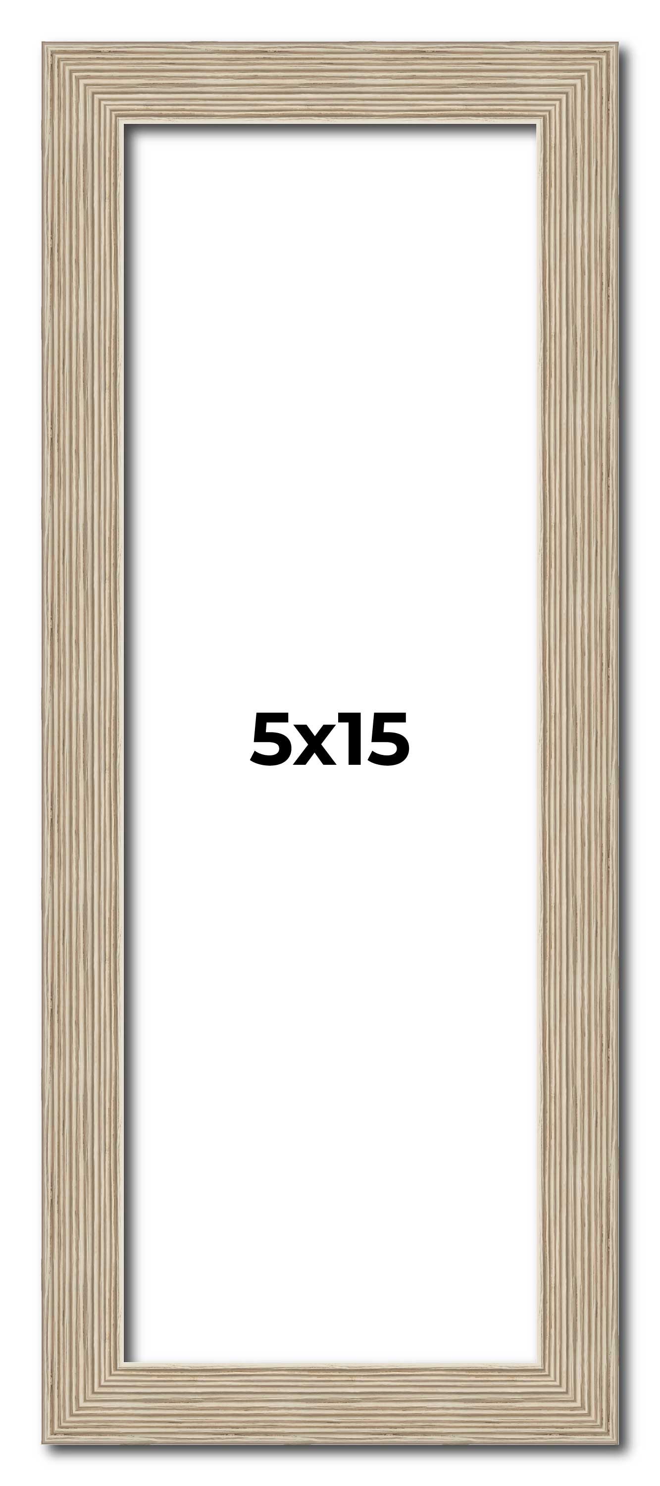 5×15 IN Frame Grey Solid Wood Picture Frame Width 1 Inches | Interior Frame Dept
