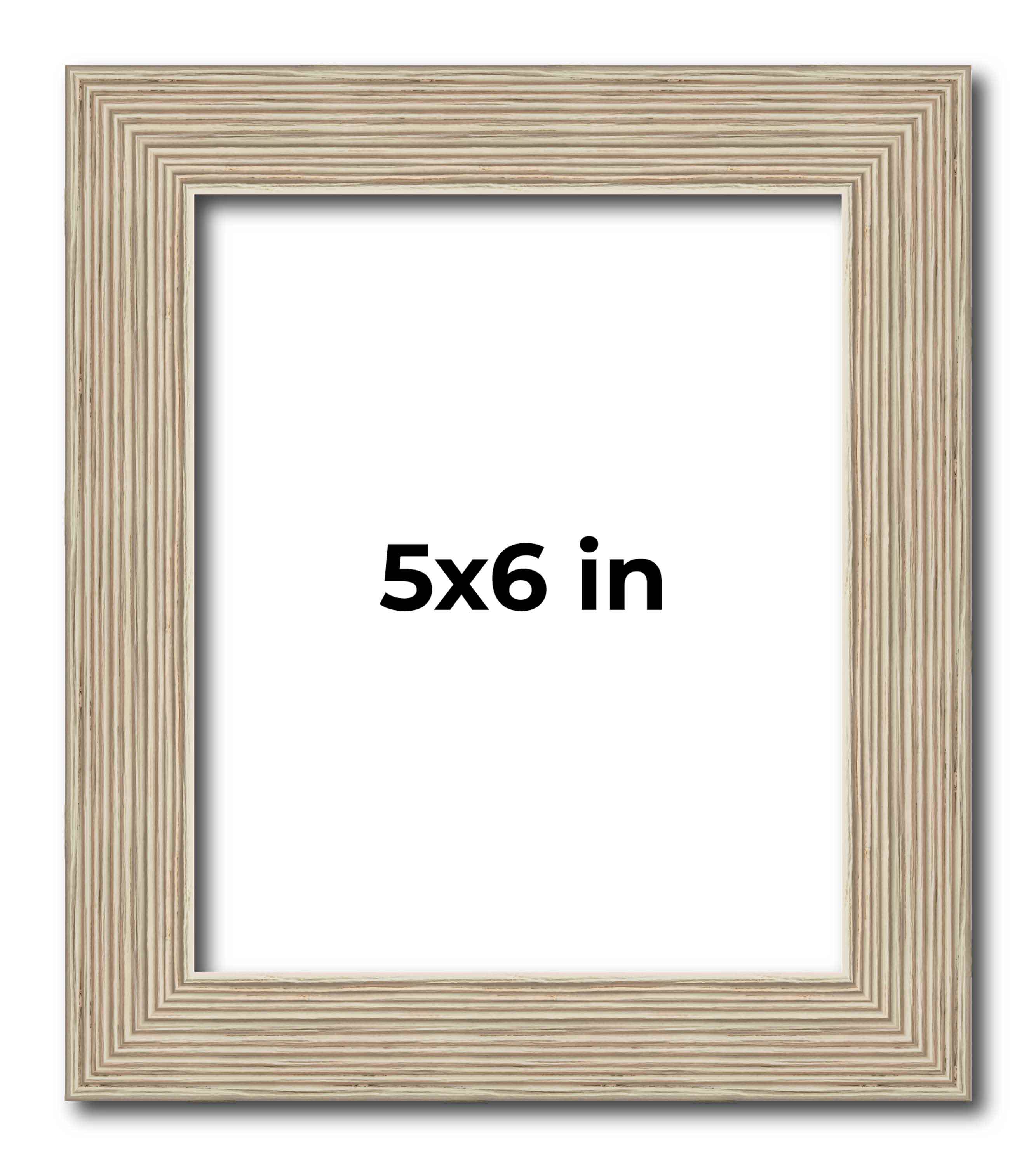 5×6 IN Frame Grey Solid Wood Picture Frame Width 1 Inches | Interior Frame Depth