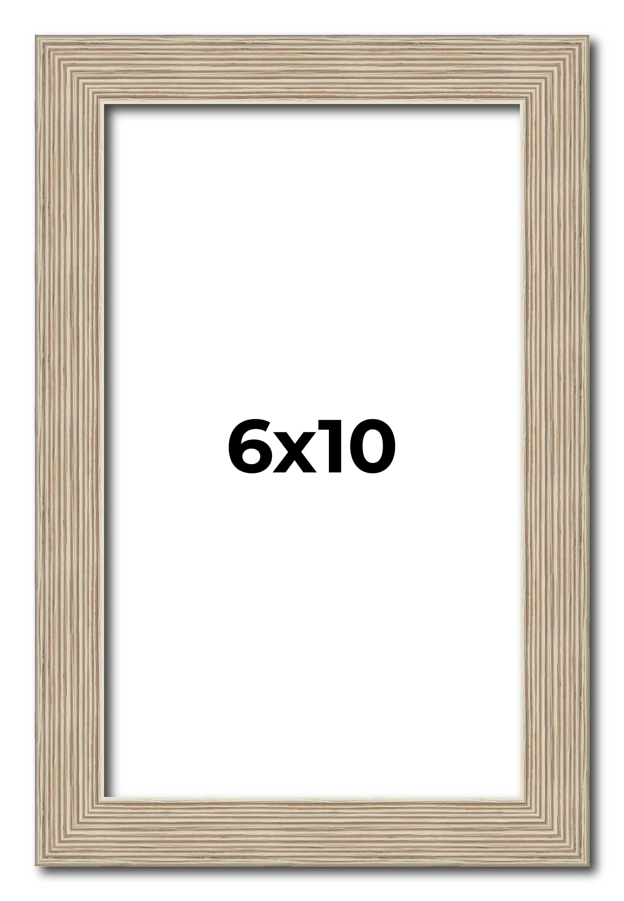 Marco de fotos de madera maciza gris 6x10 ancho 1 pulgada | profundidad del marco interior 0