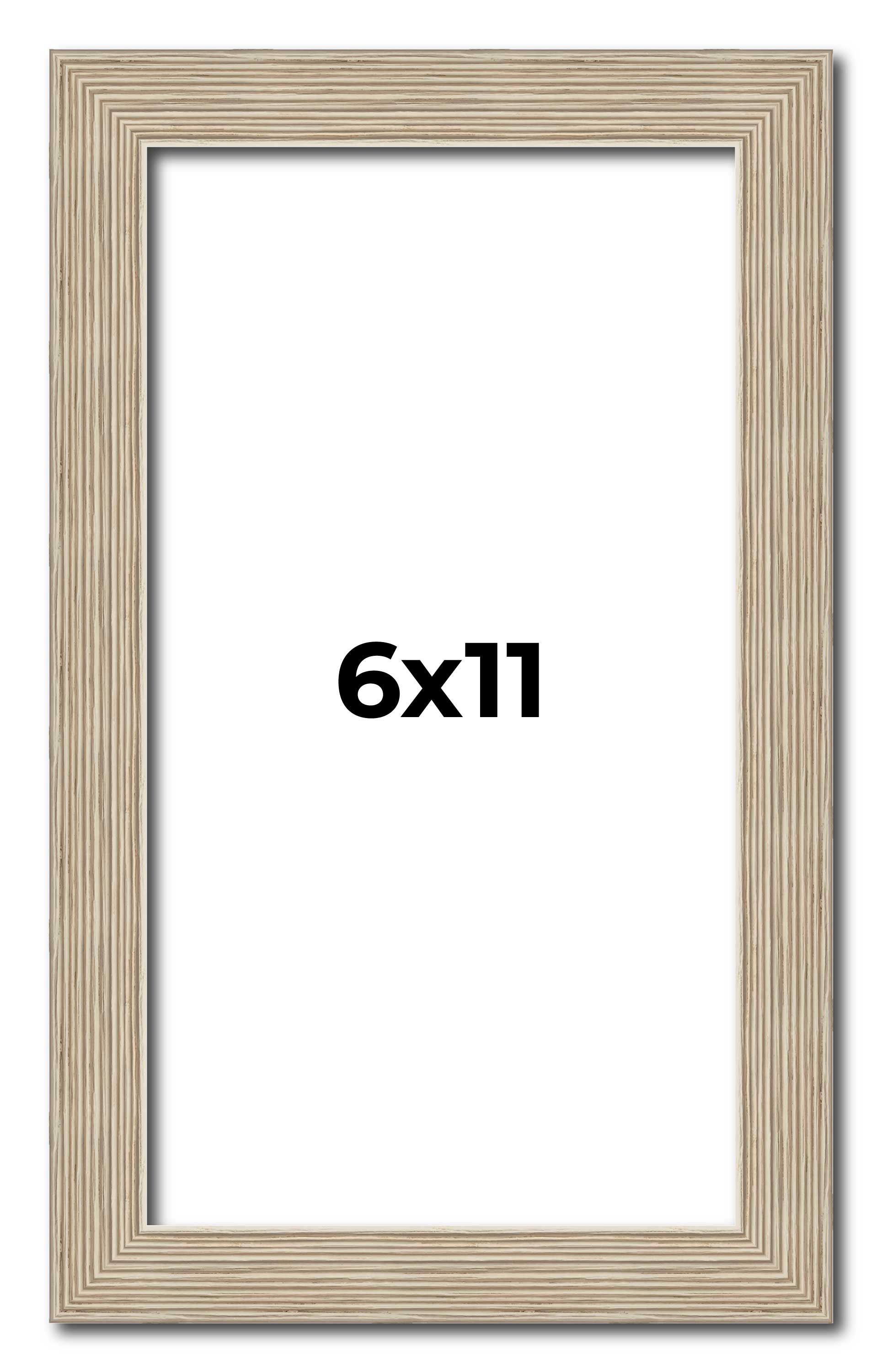 6x11 Frame Grey Solid Wood Picture Frame Width 1 Inches | Interior Frame Depth 0 main product image