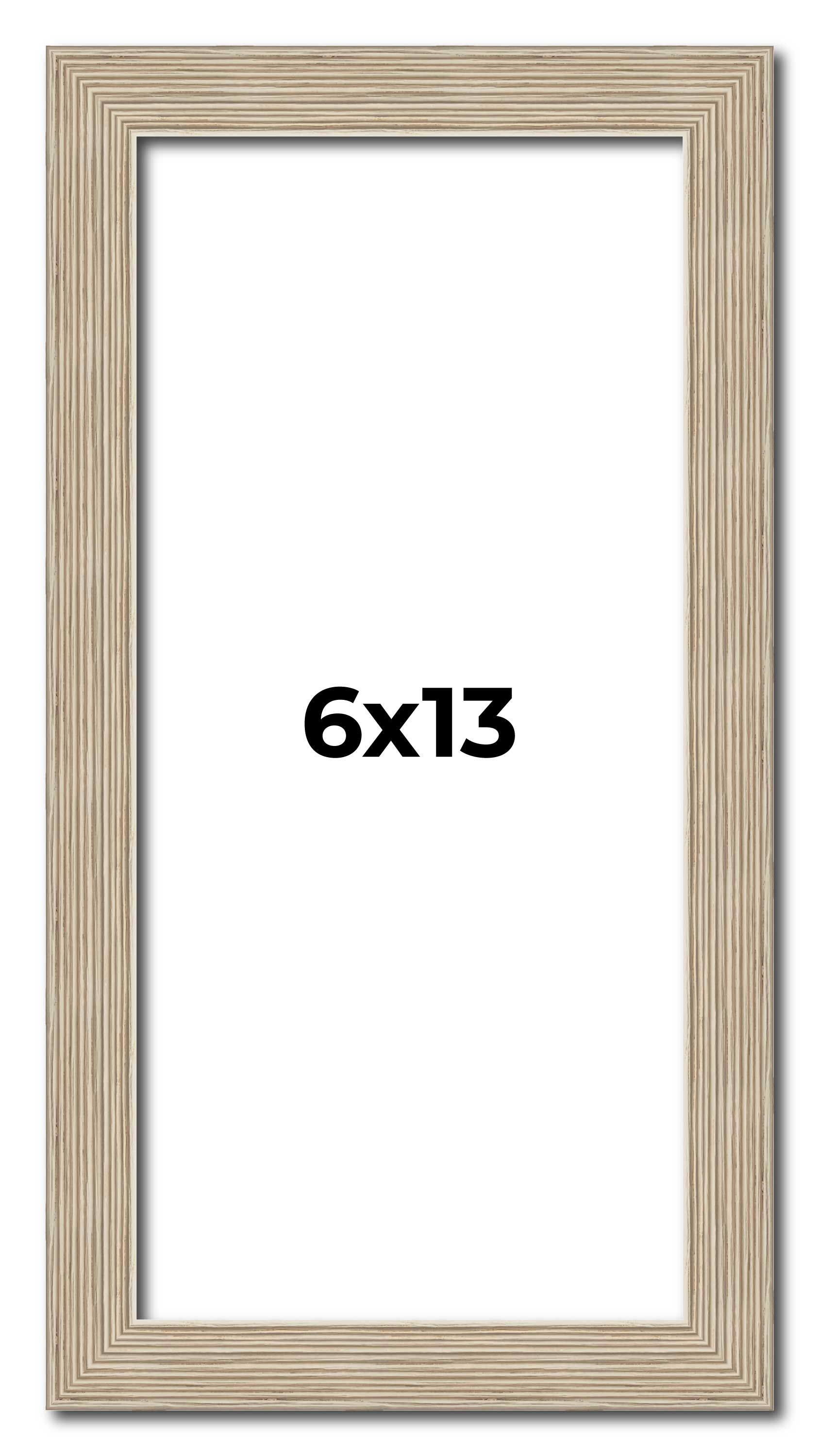 6x13 Frame Grey Solid Wood Picture Frame Width 1 Inches | Interior Frame Depth 0 main product image