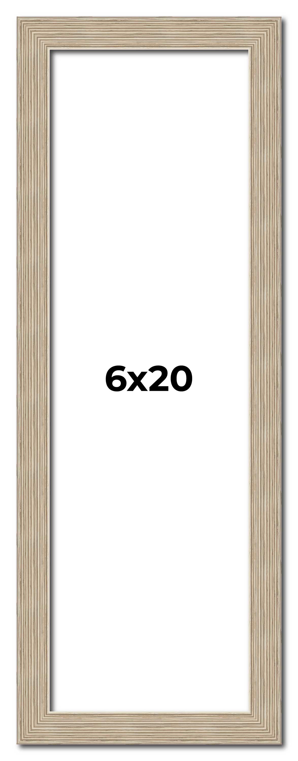 6x20 Frame Grey Solid Wood Picture Frame Width 1 Inches | Interior Frame Depth 0 main product image