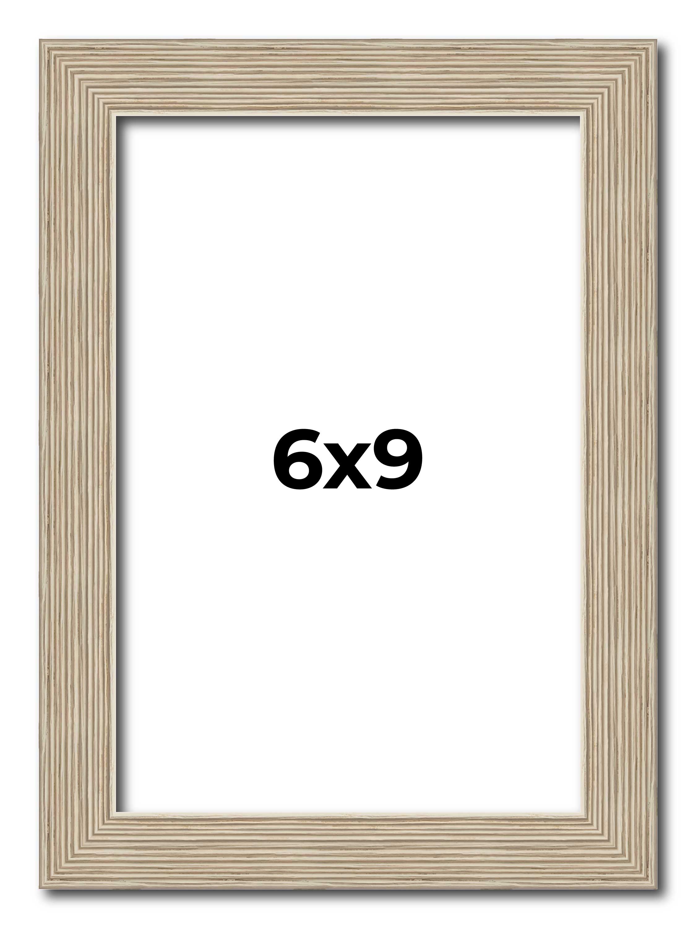 6×9 Frame Grey Solid Wood Picture Frame Width 1 Inches | Interior Frame Depth 0.
