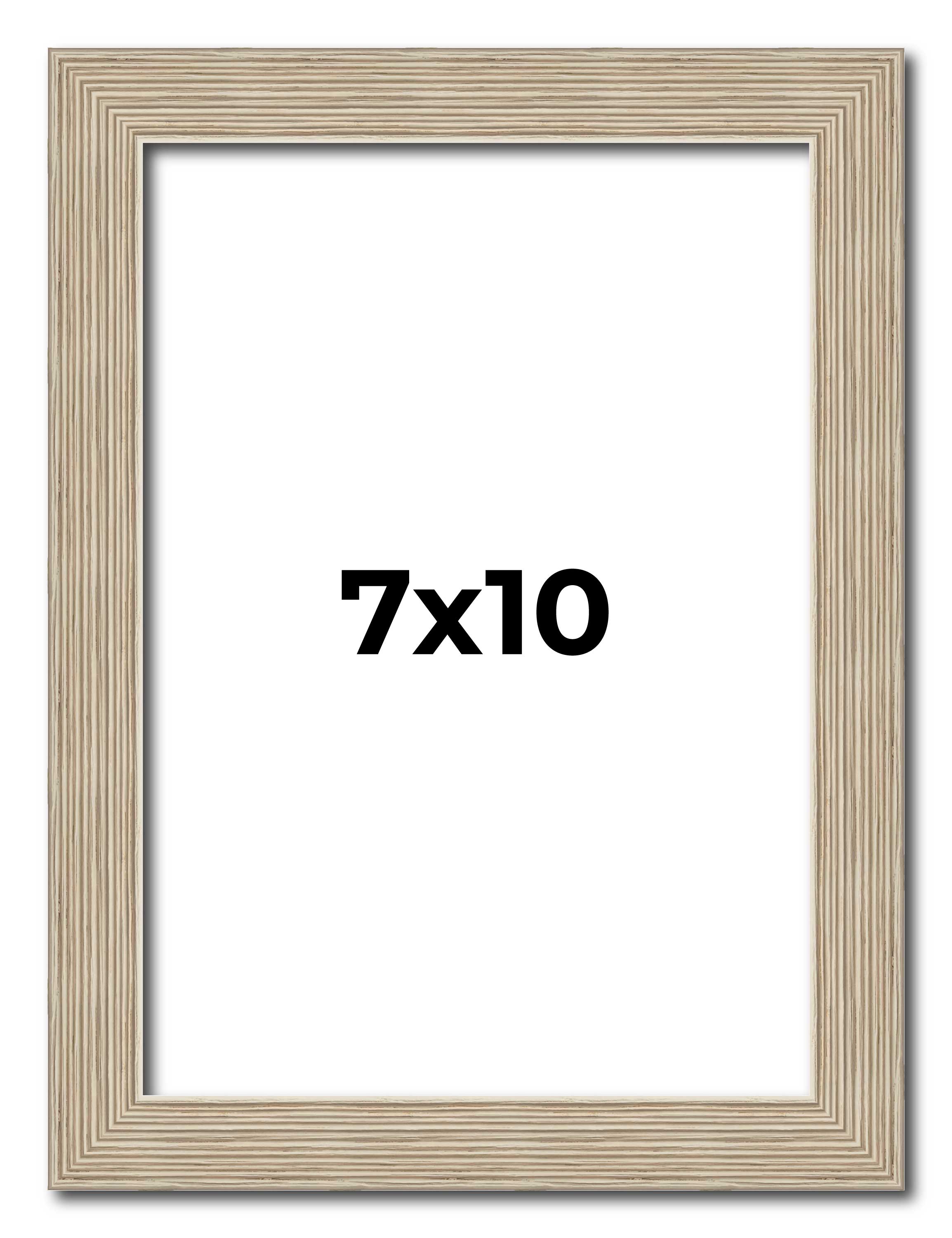 7×10 Frame Grey Solid Wood Picture Frame Width 1 Inches | Interior Frame Depth 0