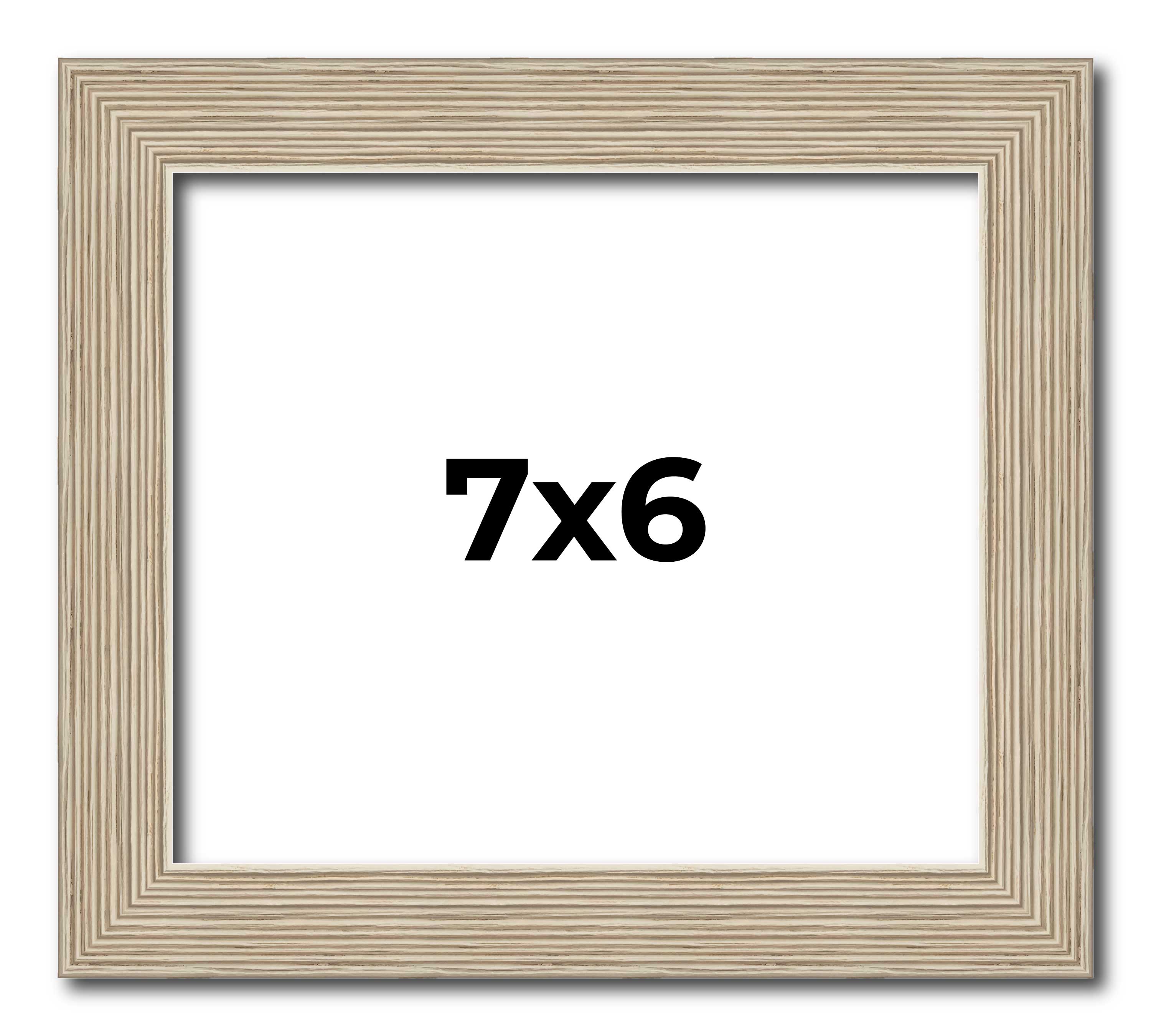 7×6 Frame Grey Solid Wood Picture Frame Width 1 Inches | Interior Frame Depth 0.