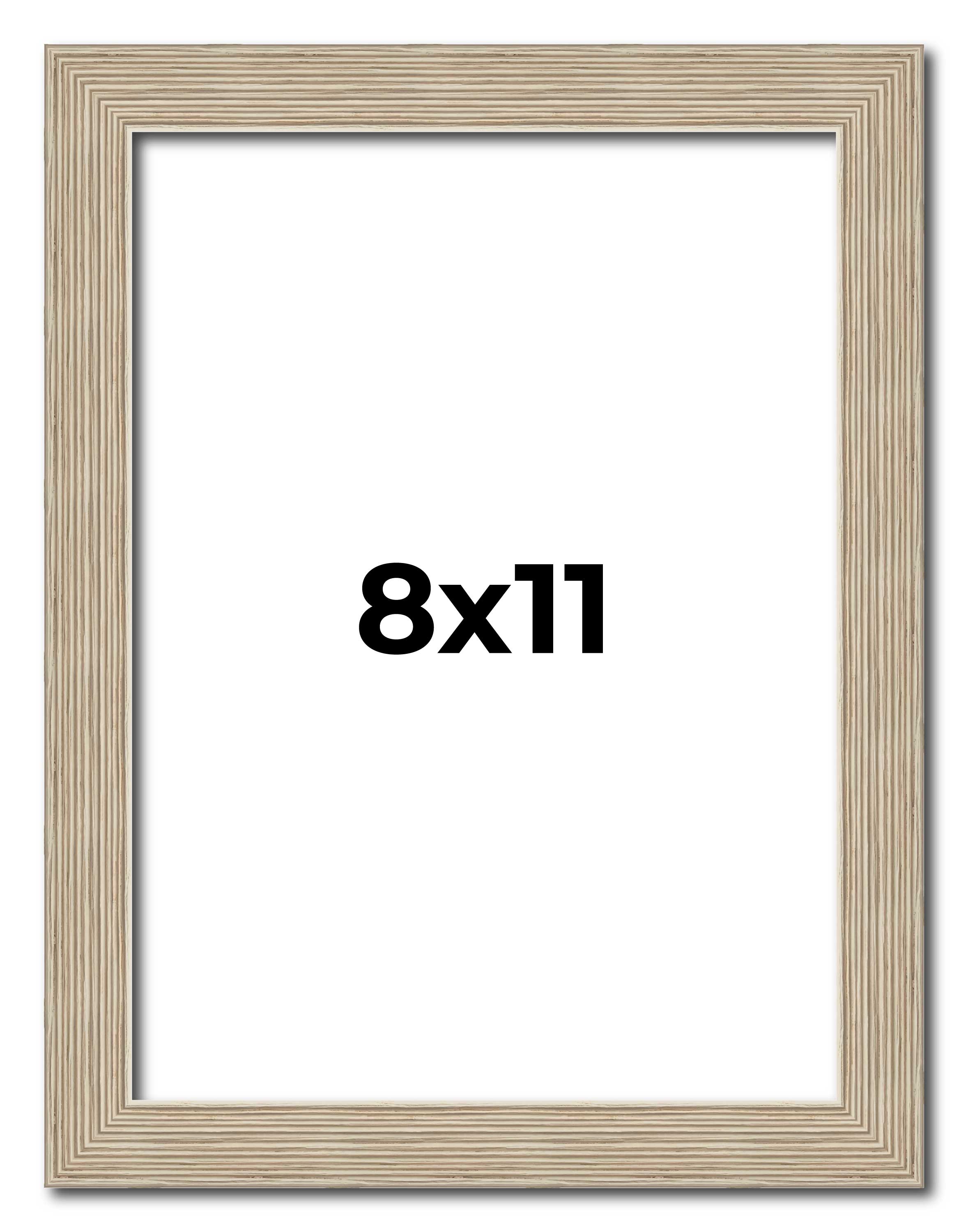 8x11 Frame Grey Solid Wood Picture Frame Width 1 Inches | Interior Frame Depth 0 main product image