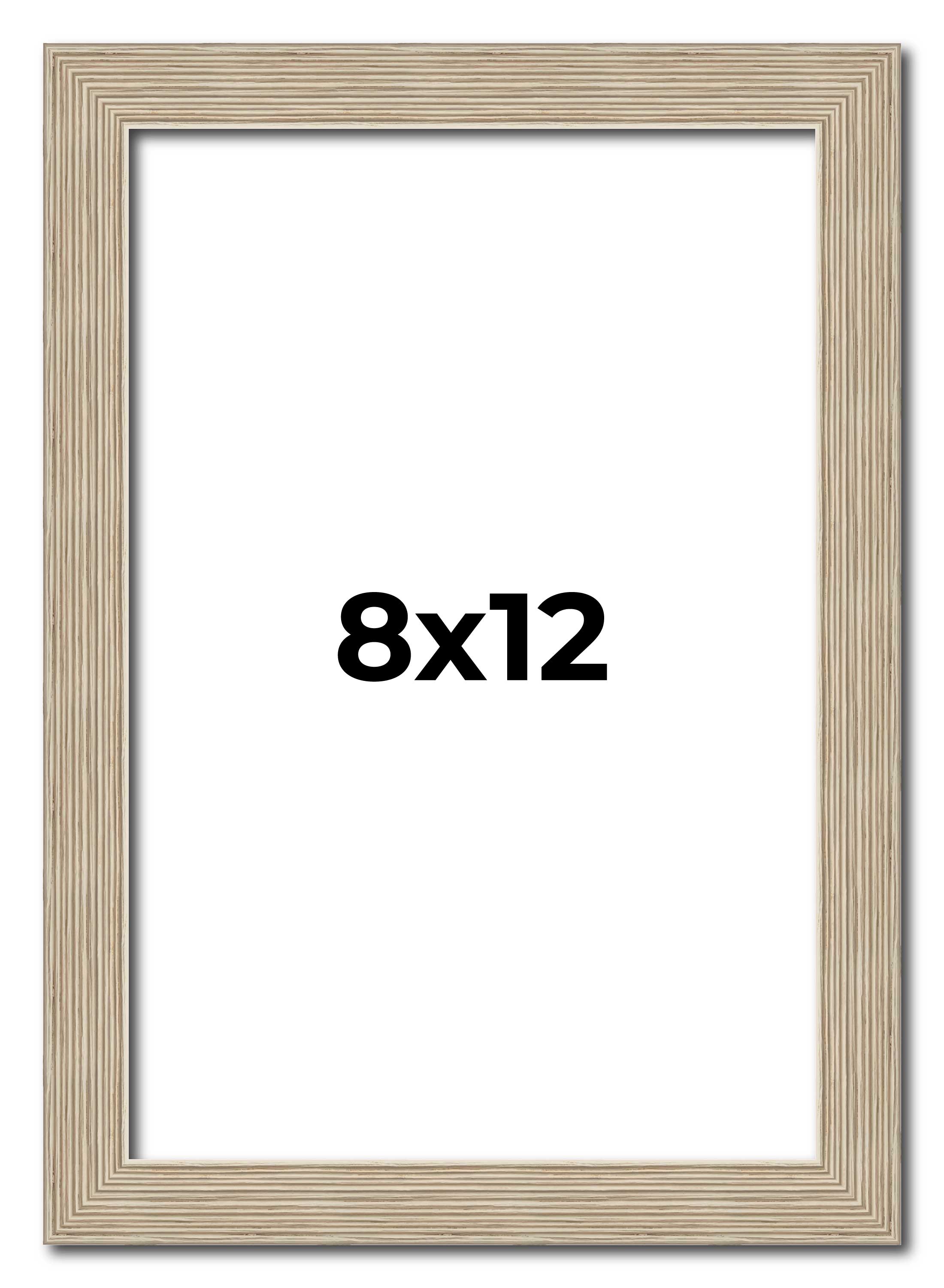 8x12 Frame Grey Solid Wood Picture Frame Width 1 Inches | Interior Frame Depth 0 main product image