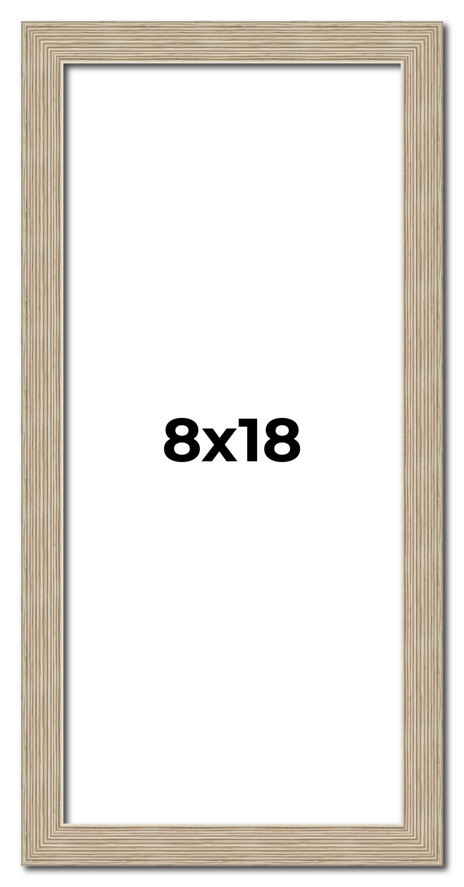 8x18 Frame Grey Solid Wood Picture Frame Width 1 Inches | Interior Frame Depth 0 main product image