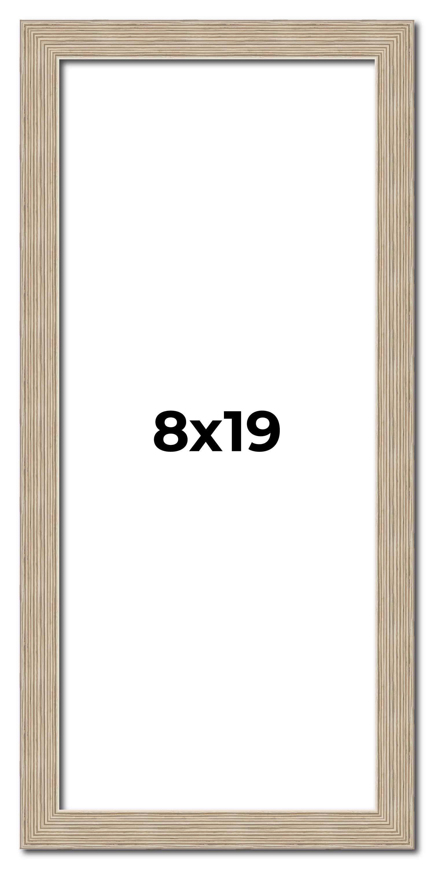 8x19 Frame Grey Solid Wood Picture Frame Width 1 Inches | Interior Frame Depth 0 main product image