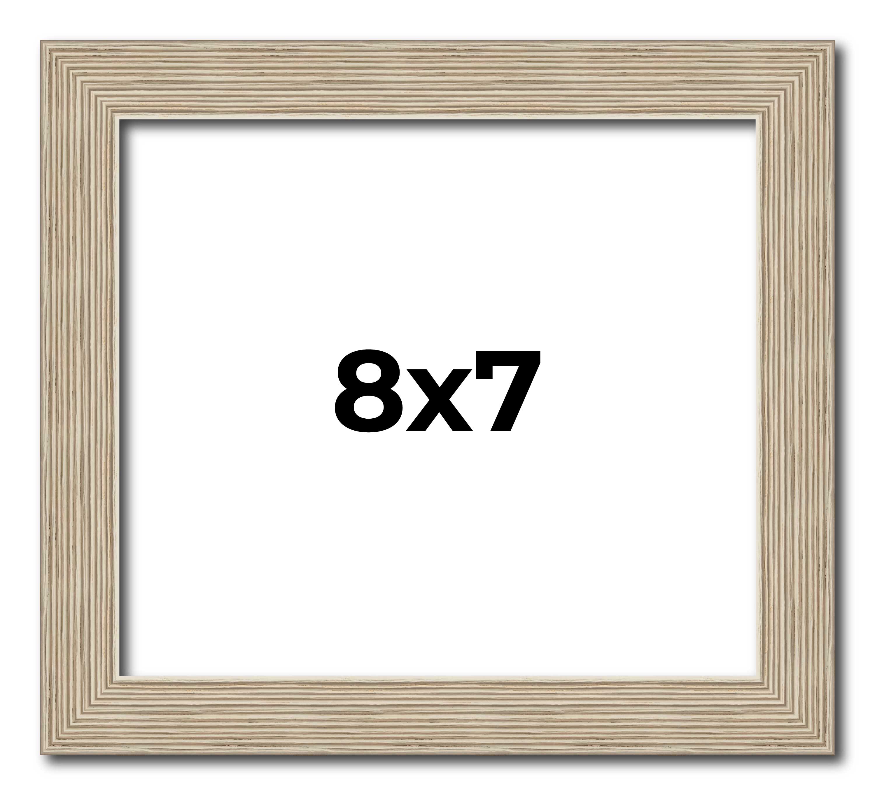 8x7 Frame Grey Solid Wood Picture Frame Width 1 Inches | Interior Frame Depth 0. main product image