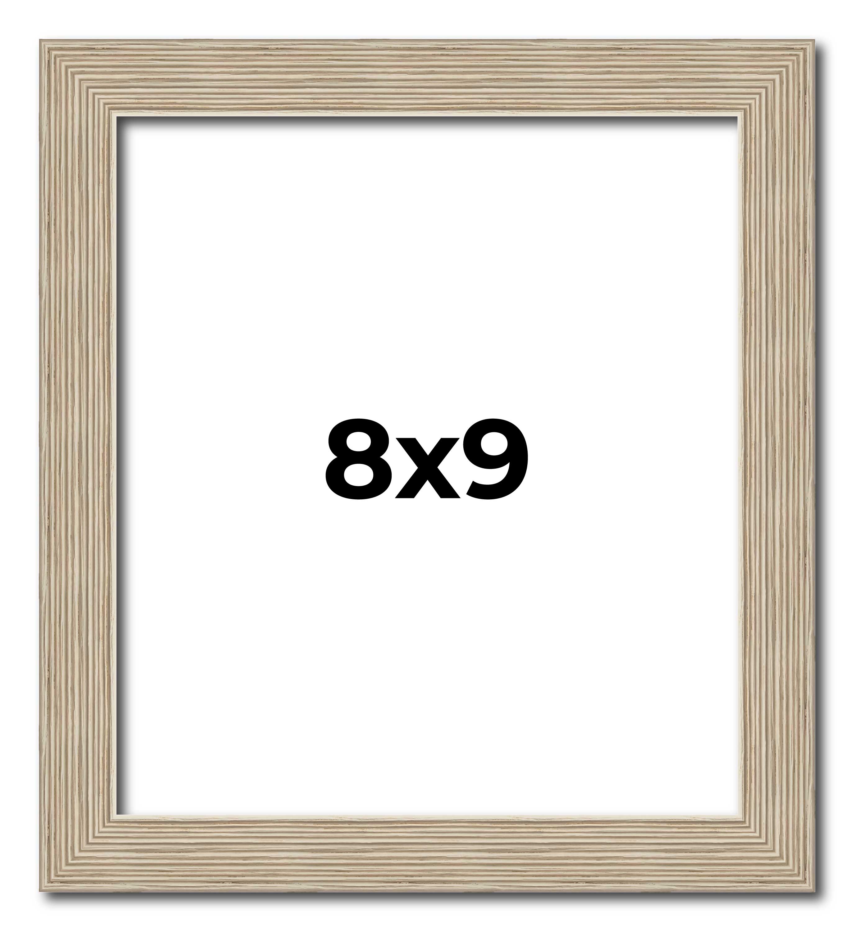 8x9 Frame Grey Solid Wood Picture Frame Width 1 Inches | Interior Frame Depth 0. main product image