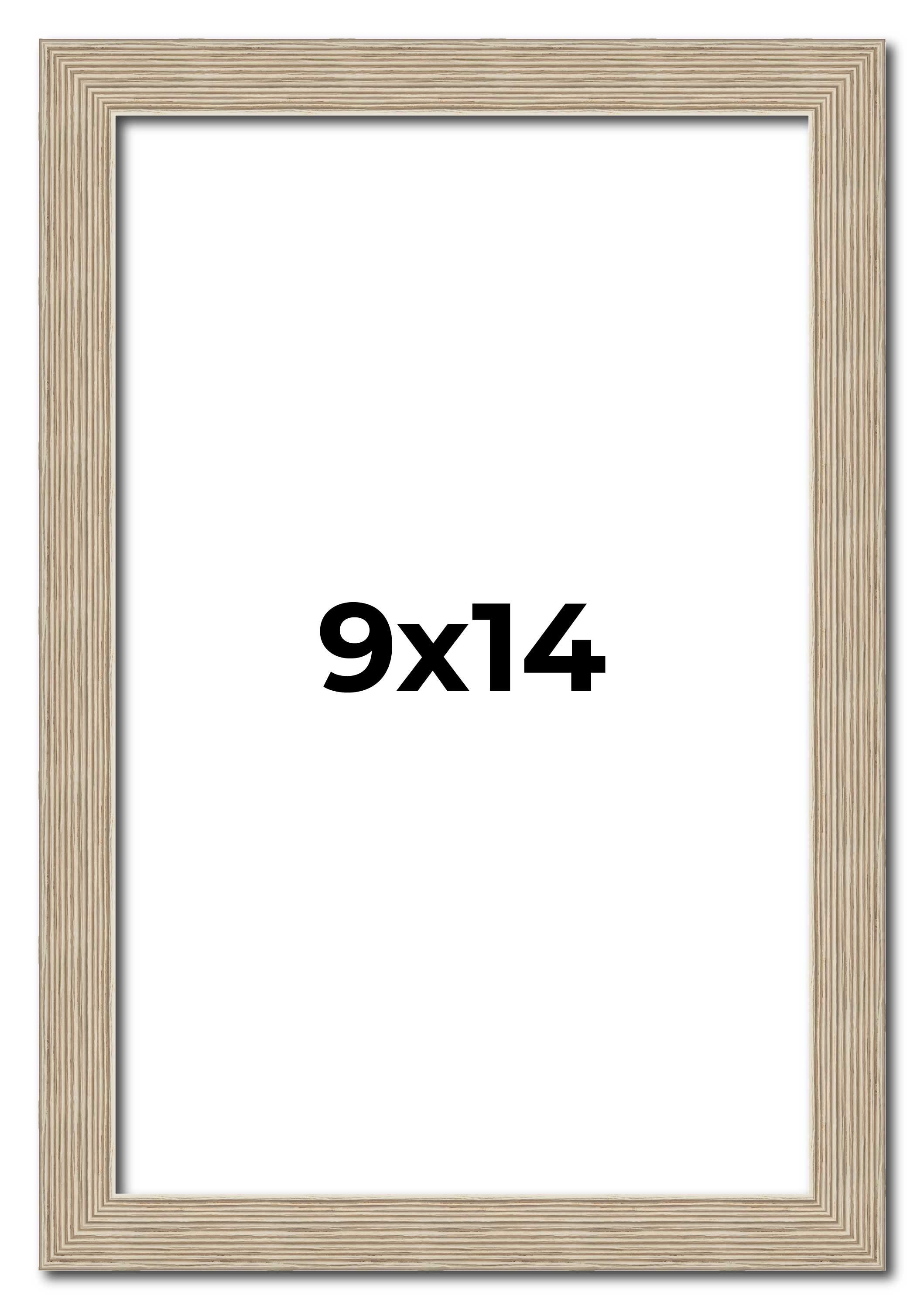 9×14 Frame Grey Solid Wood Picture Frame Width 1 Inches | Interior Frame Depth 0
