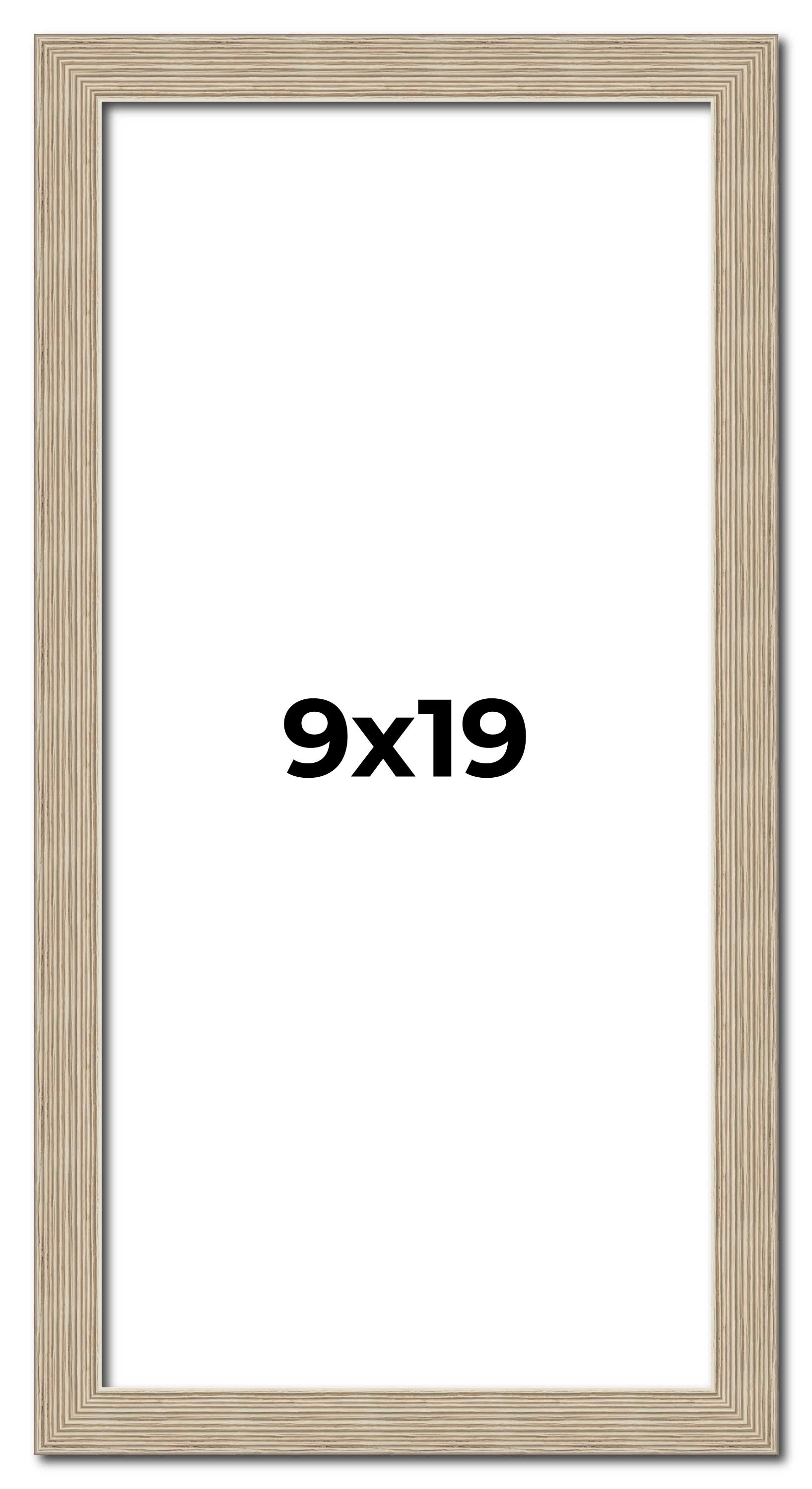 9x19 Frame Grey Solid Wood Picture Frame Width 1 Inches | Interior Frame Depth 0 main product image