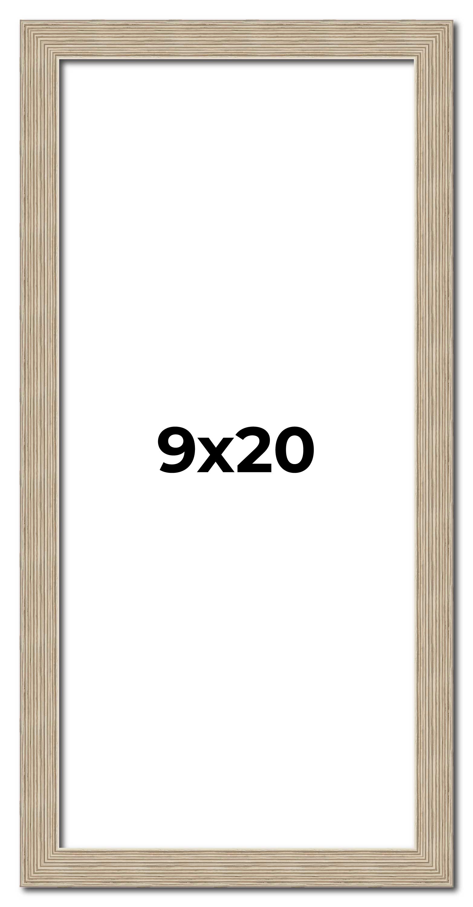 9x20 Frame Grey Solid Wood Picture Frame Width 1 Inches | Interior Frame Depth 0 main product image