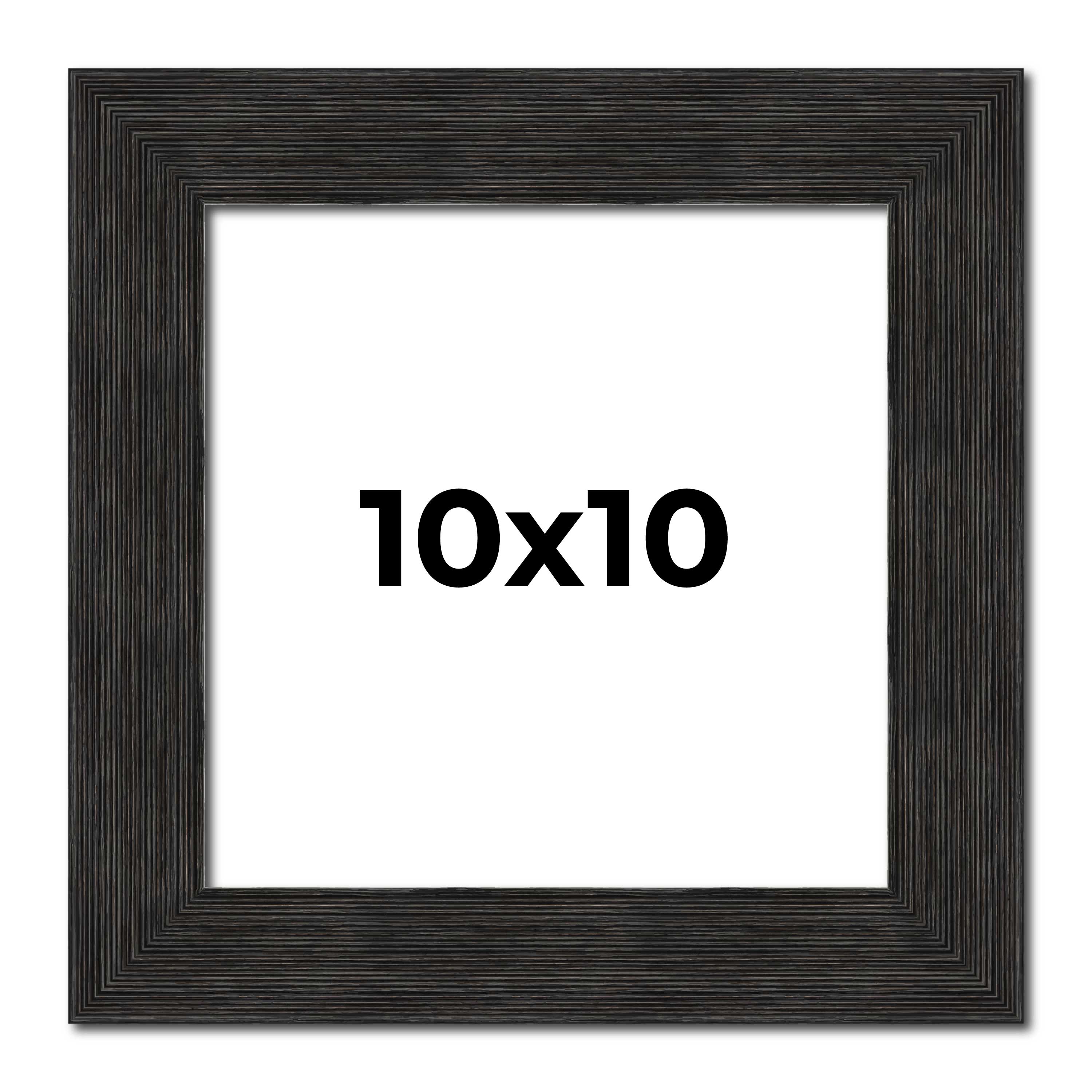 Square Contemporary Black Picture Frame – UV Acrylic, Backing, Hanging Hardware