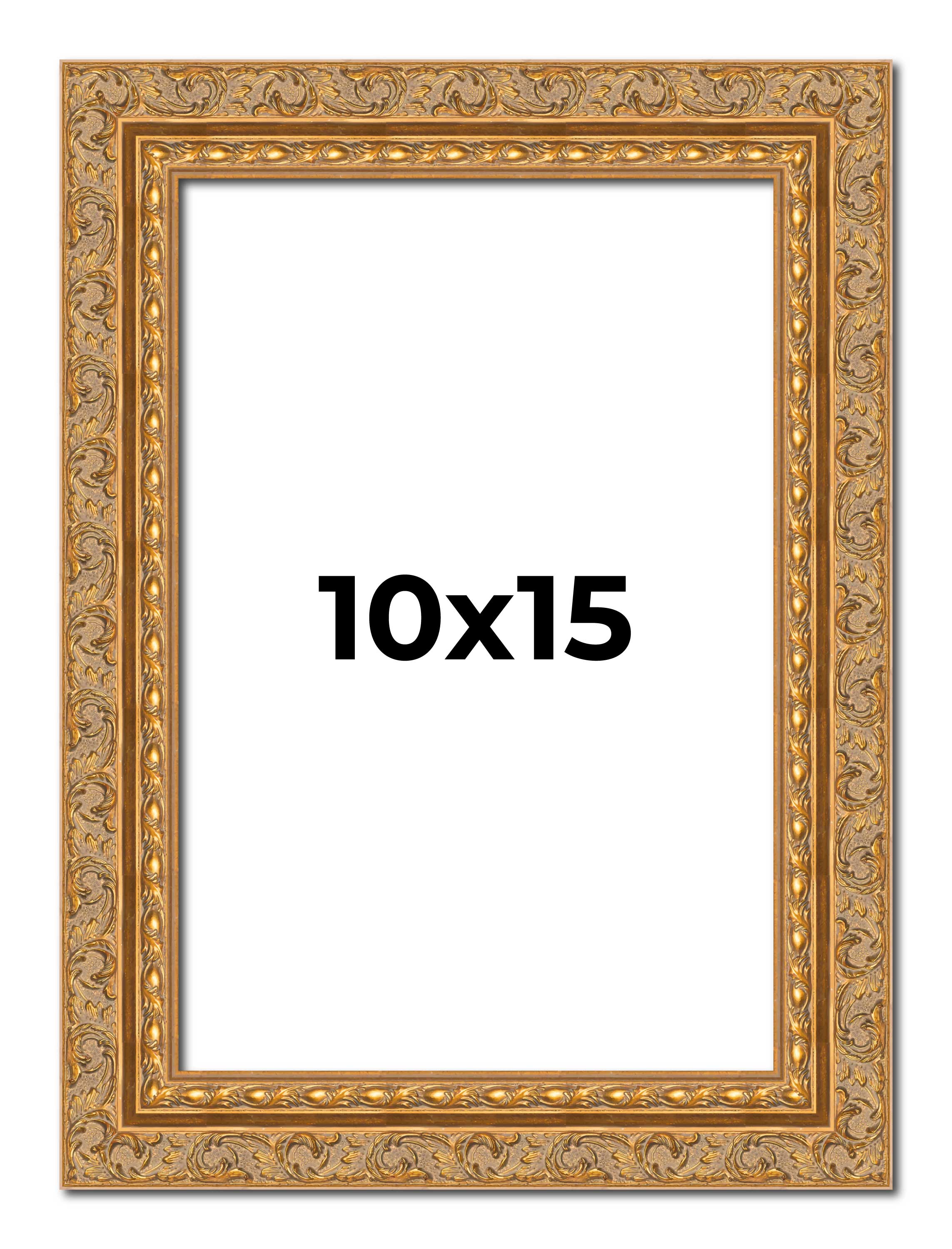 10×15 Frame Gold Ornate Solid Wood Picture Frame | 2 Inch Moulding Width | Firma