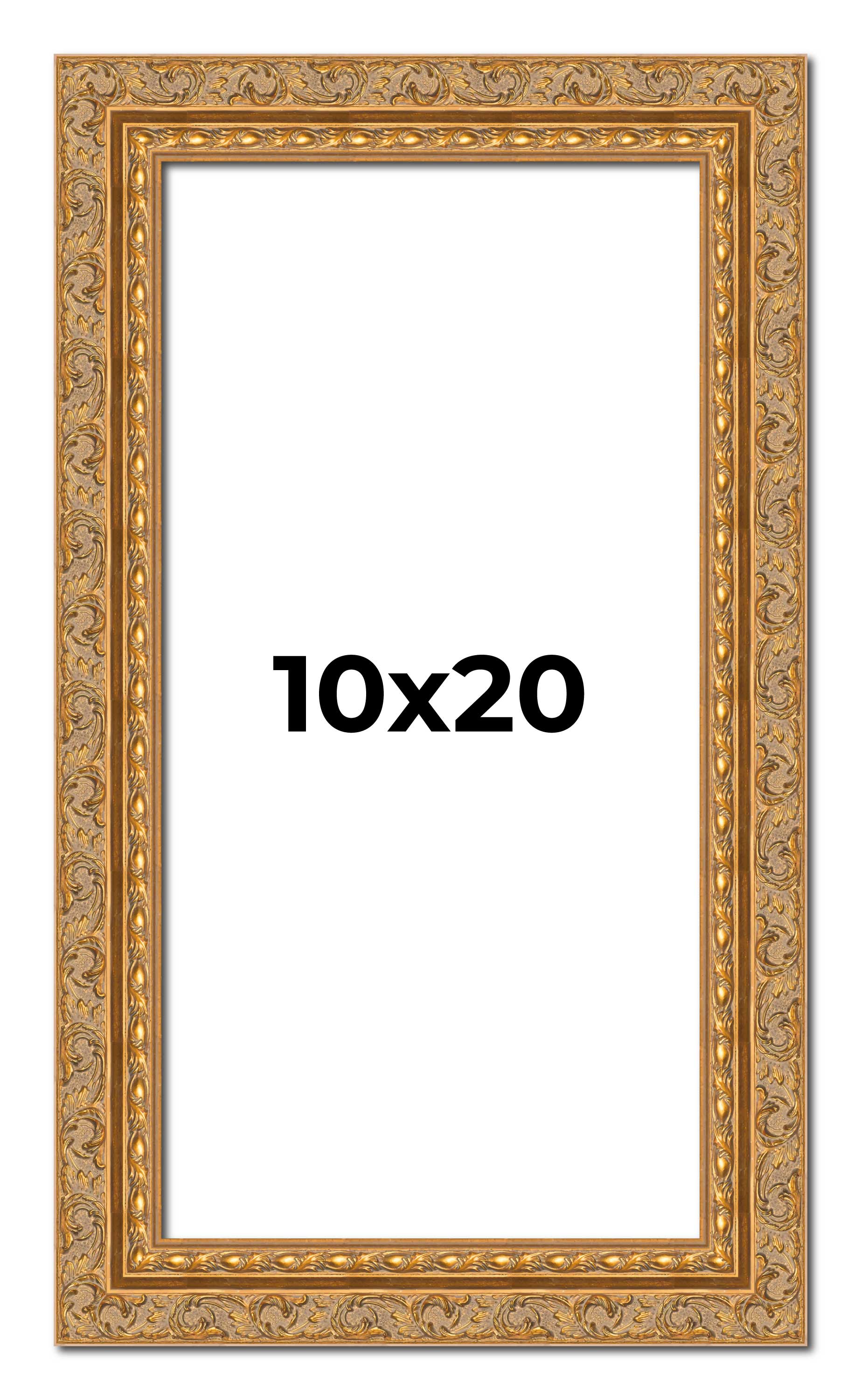 10x20 Frame Gold Ornate Solid Wood Picture Frame | 2 Inch Moulding Width | Firma main product image