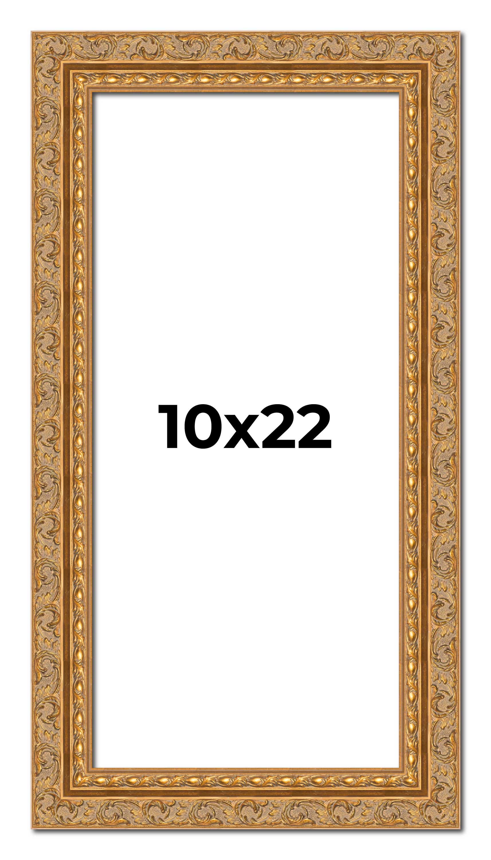 10x22 Frame Gold Ornate Solid Wood Picture Frame | 2 Inch Moulding Width | Firma main product image