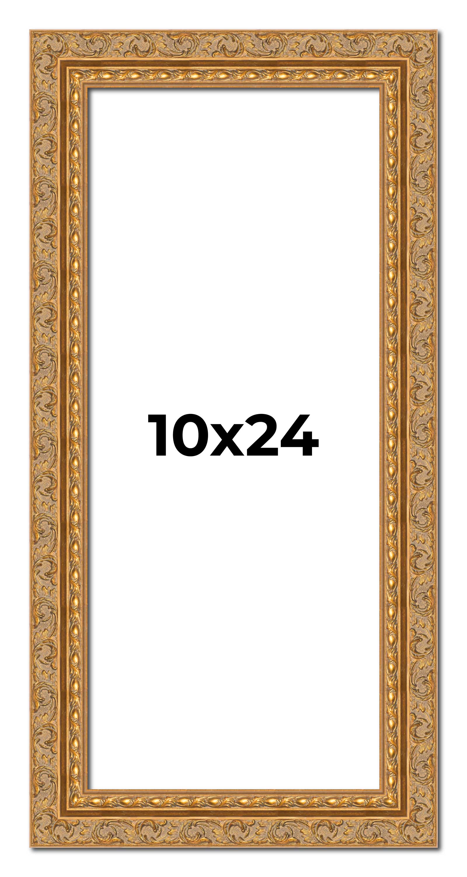 10x24 Frame Gold Ornate Solid Wood Picture Frame | 2 Inch Moulding Width | Firma main product image