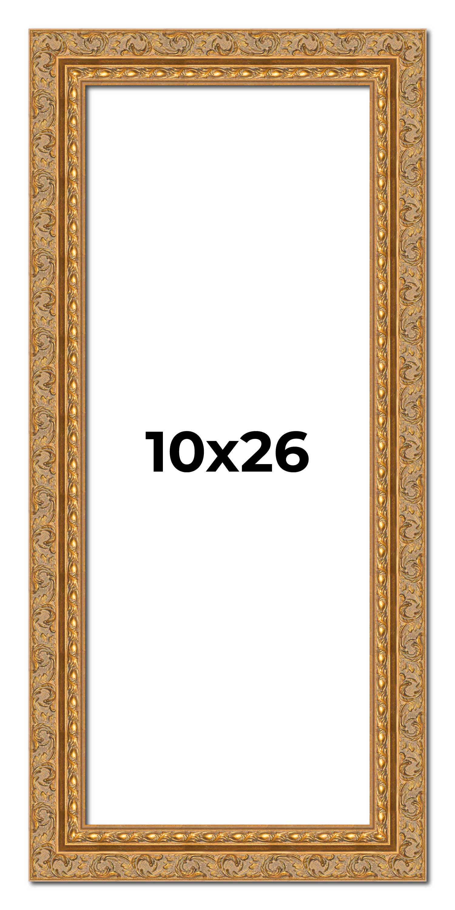 10x26 Frame Gold Ornate Solid Wood Picture Frame | 2 Inch Moulding Width | Firma main product image