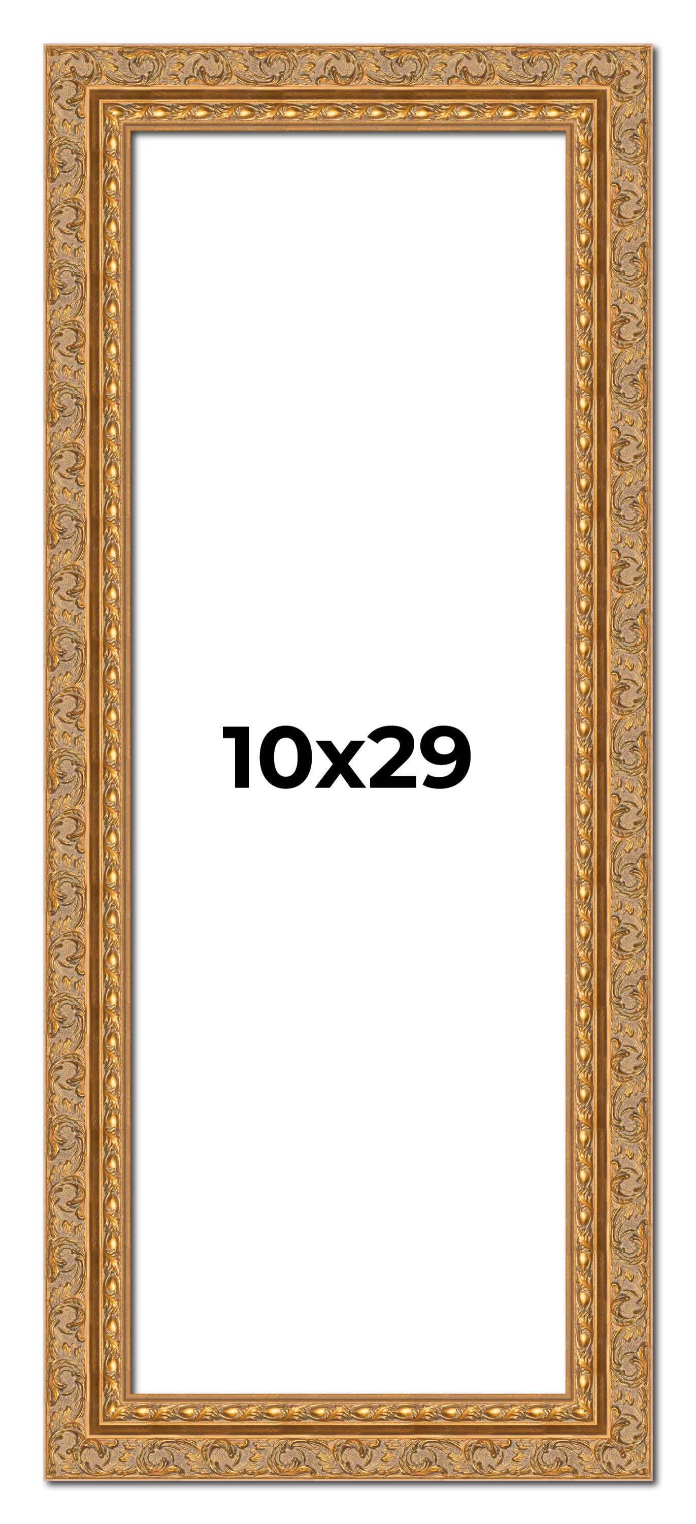 10x29 Frame Gold Ornate Solid Wood Picture Frame | 2 Inch Moulding Width | Firma main product image