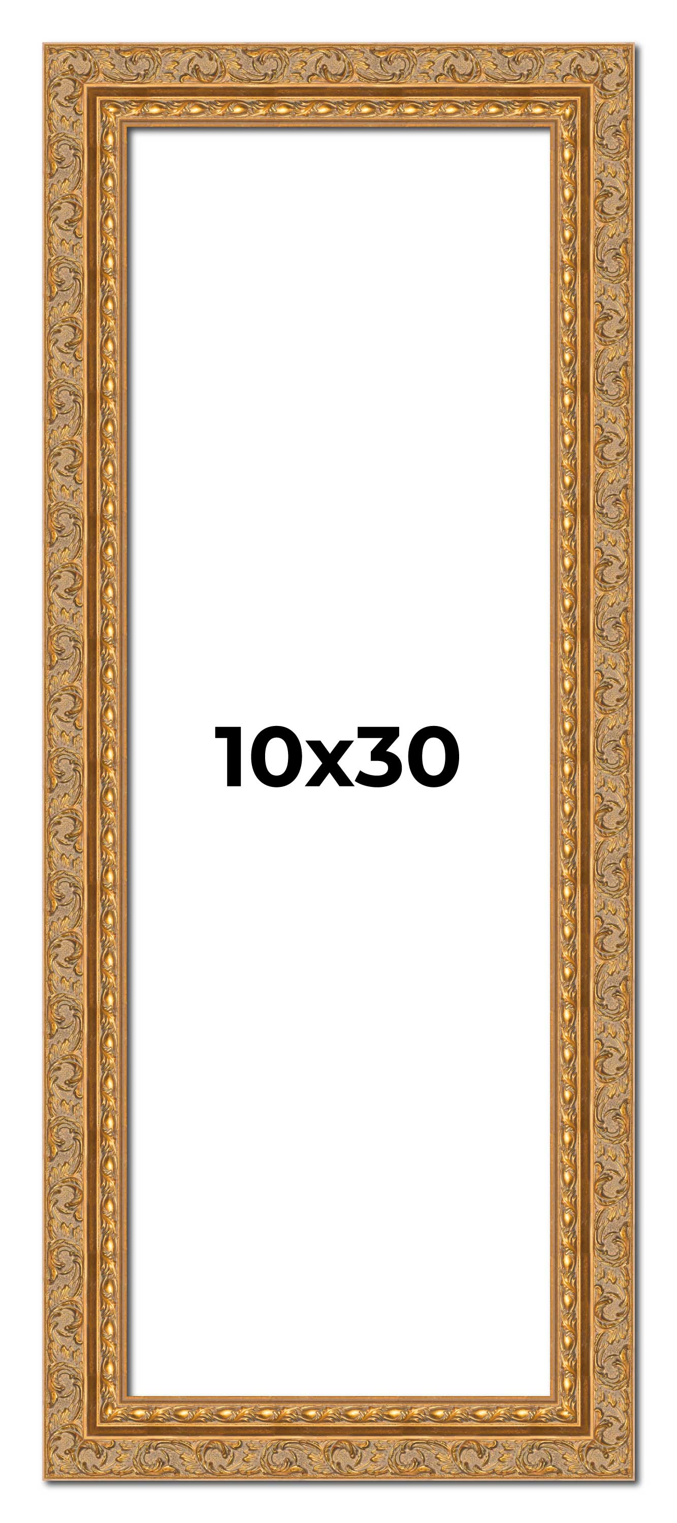 10x30 Frame Gold Ornate Solid Wood Picture Frame | 2 Inch Moulding Width | Firma main product image