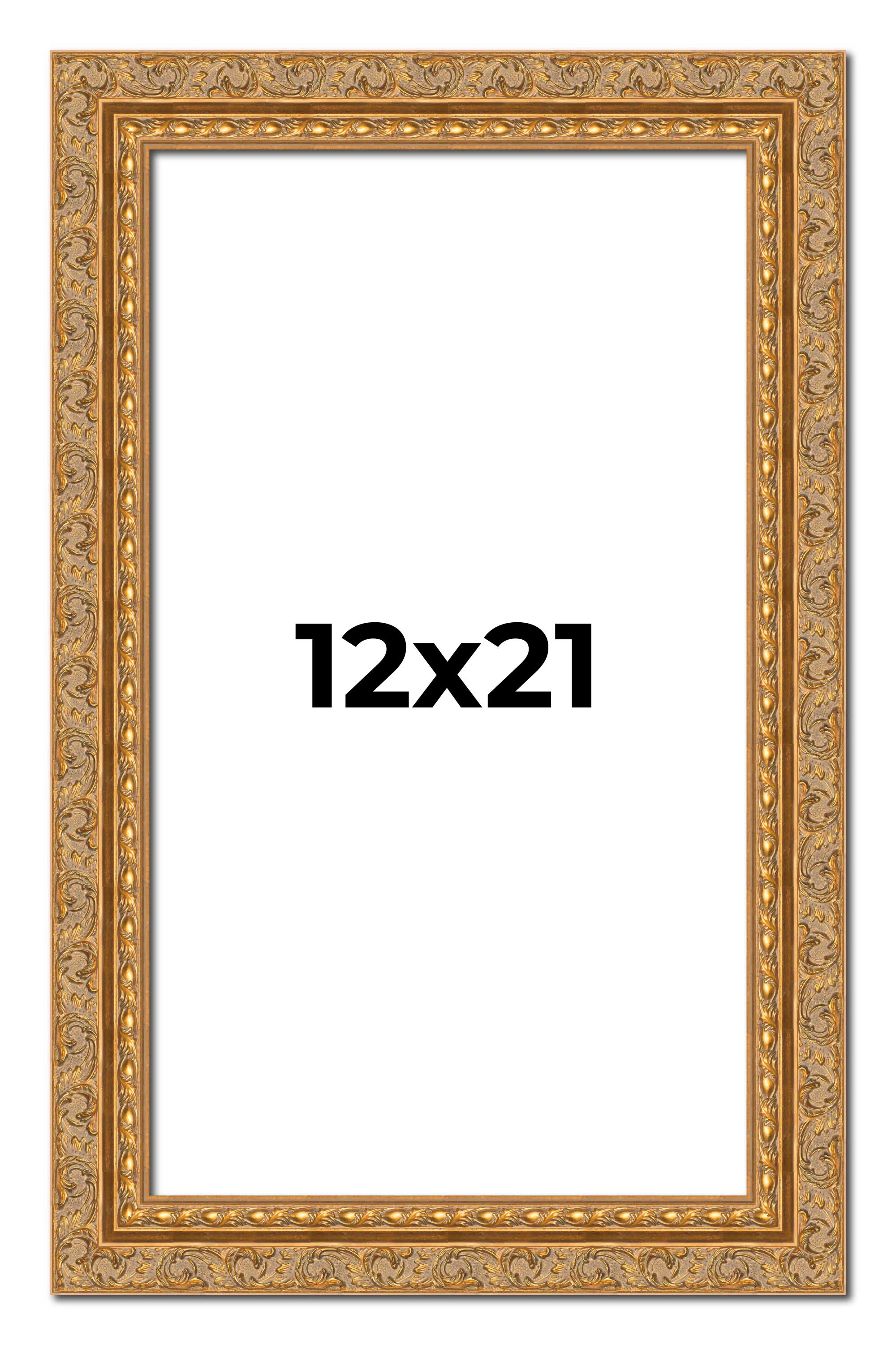 12x21 Frame Gold Ornate Solid Wood Picture Frame | 2 Inch Moulding Width | Firma main product image