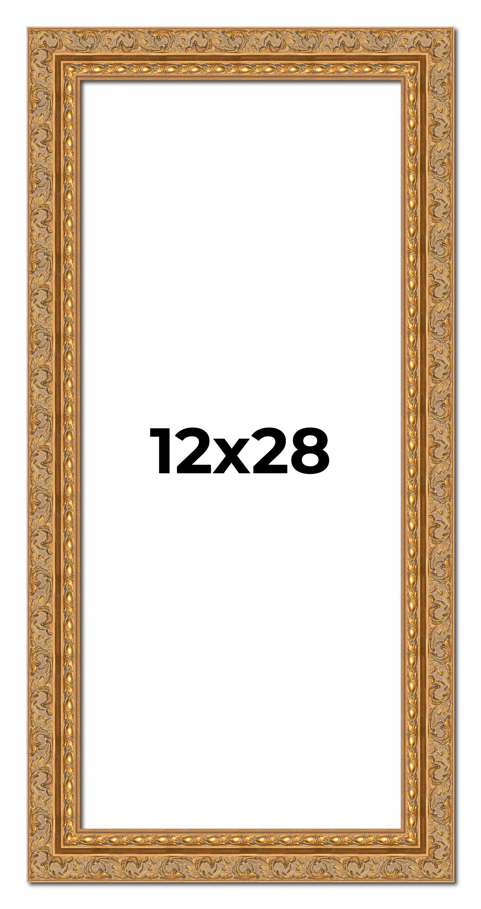12x28 Frame Gold Ornate Solid Wood Picture Frame | 2 Inch Moulding Width | Firma main product image