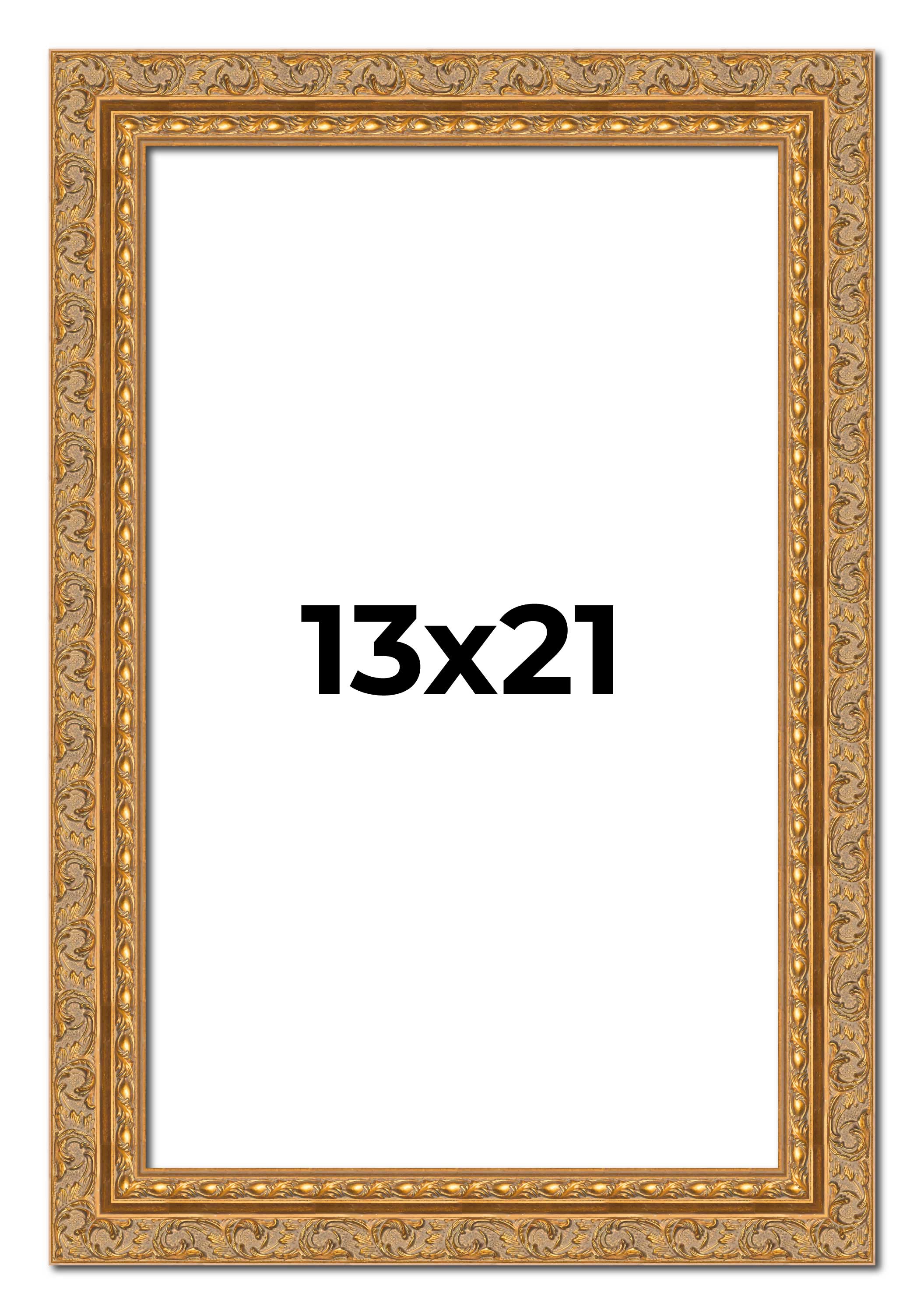 13x21 Frame Gold Ornate Solid Wood Picture Frame | 2 Inch Moulding Width | Firma main product image