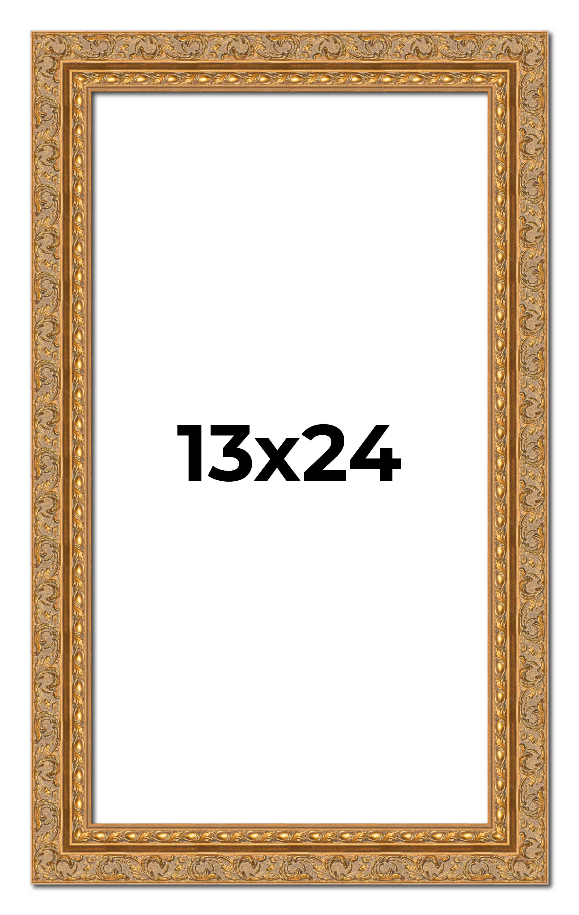13x24 Frame Gold Ornate Solid Wood Picture Frame | 2 Inch Moulding Width | Firma main product image