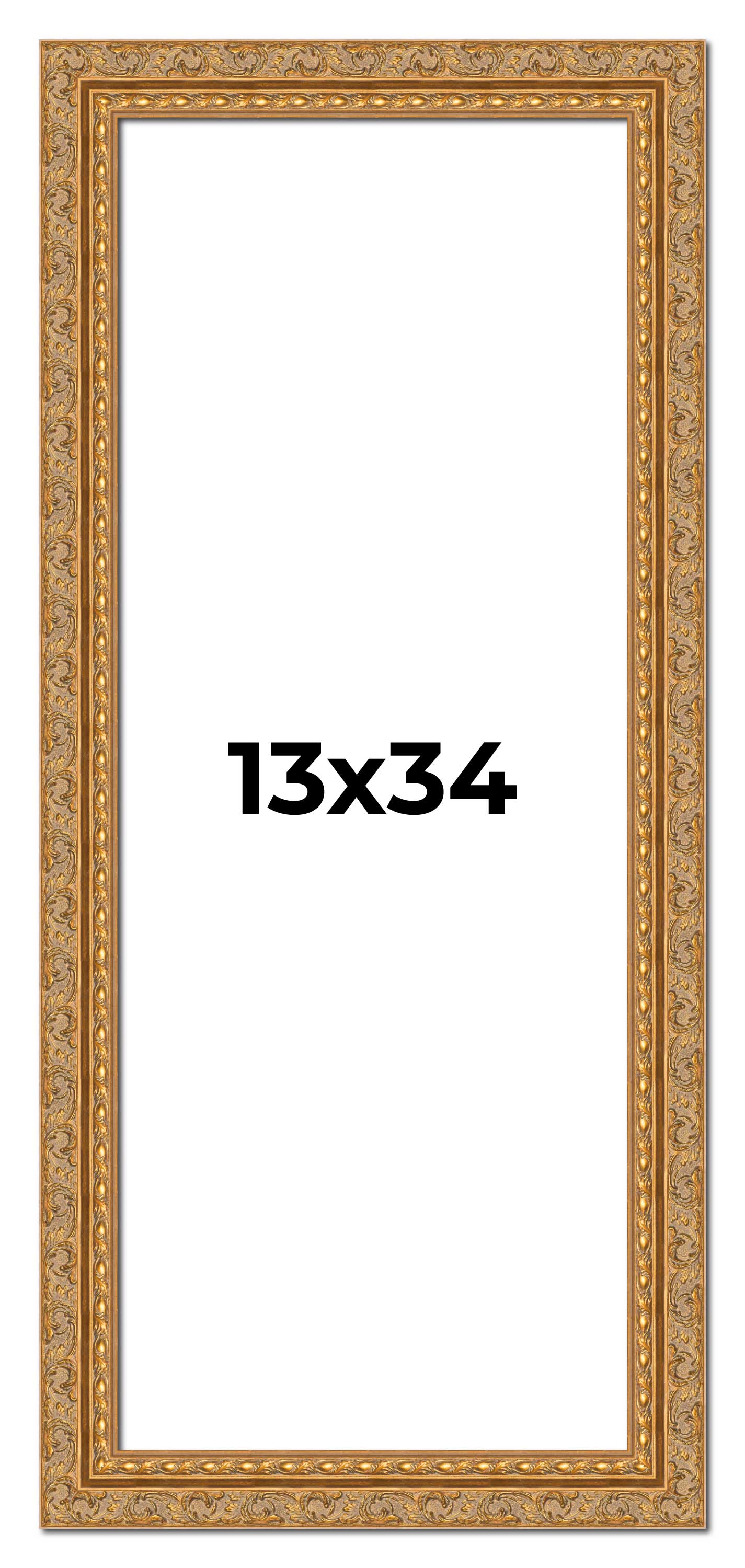 13x34 Frame Gold Ornate Solid Wood Picture Frame | 2 Inch Moulding Width | Firma main product image