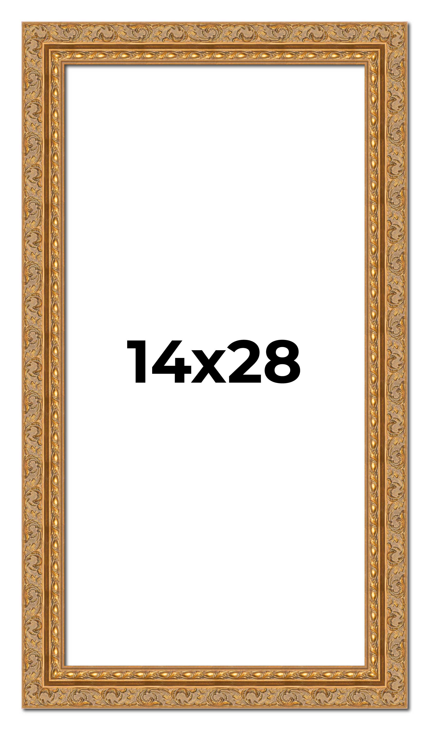 14x28 Frame Gold Ornate Solid Wood Picture Frame | 2 Inch Moulding Width | Firma main product image